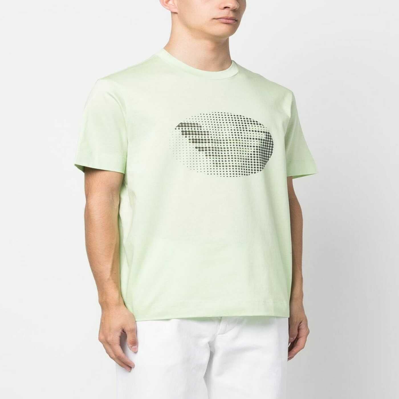 Emporio Armani Emporıo Armani Erkek %100 Pamuk Jersey Kumaş Marka Logolu Yeşil T-Shirt 3R1TU1 1JSAZ-0594