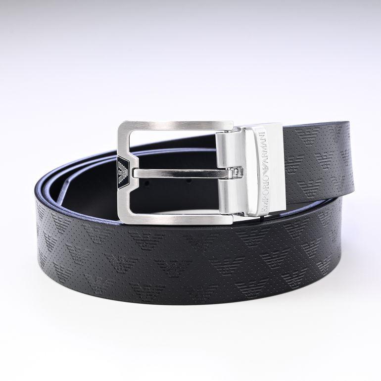 Emporio Armani Emporıo Armani Erkek %100 Deri Marka Logolu Siyah Kemer Y4S502 Y221E-88001