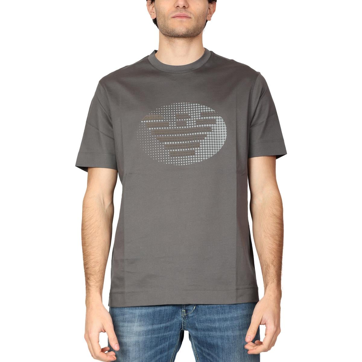 Emporio Armani Emporıo Armani Erkek %100 Pamuk Jersey Kumaş Marka Logolu Antrasit T-Shirt 3R1TU1 1JSAZ-0651