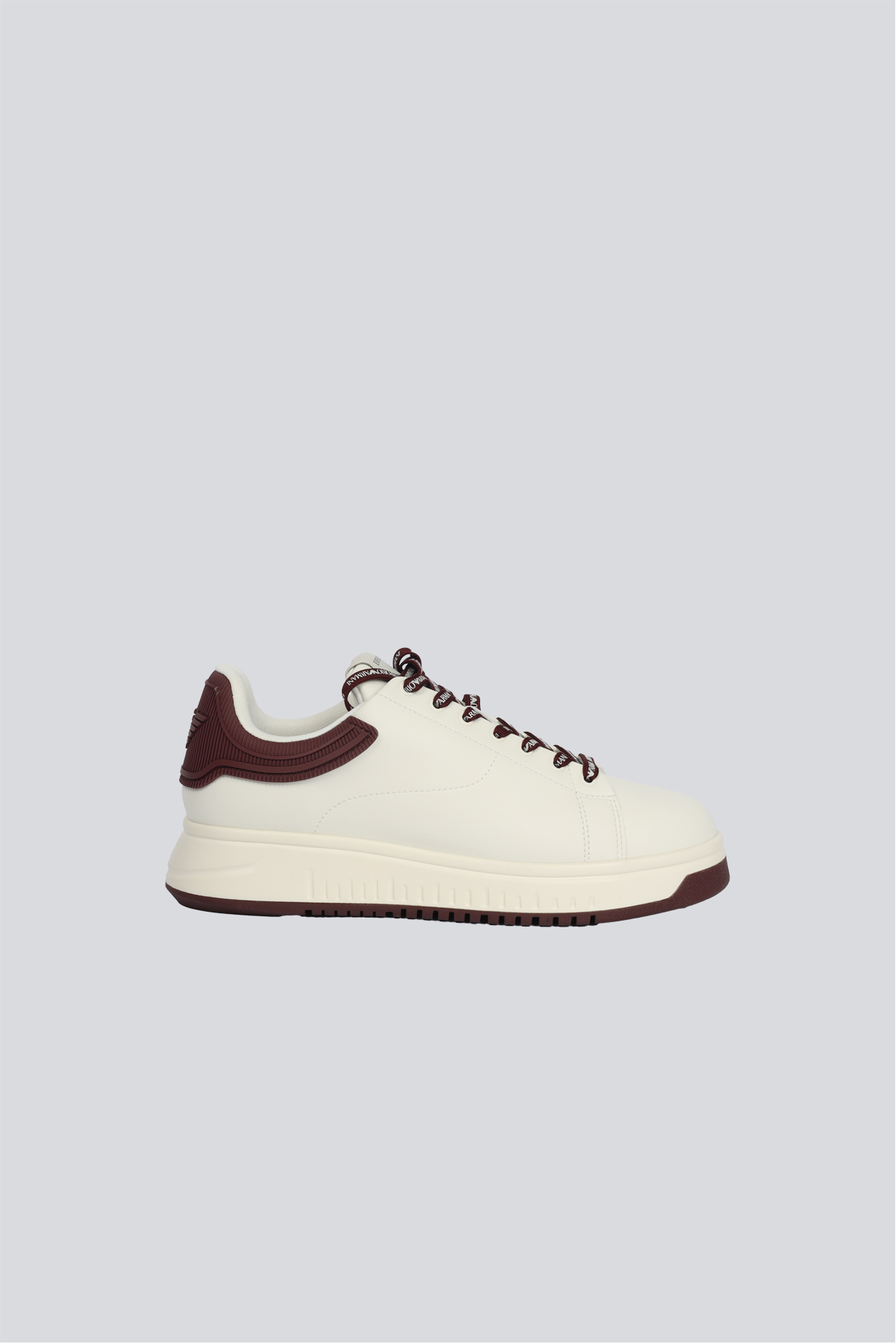 Emporio Armani Emporıo Armani Erkek Bağlamalı Orta Kalın Taban Deri Beyaz-Kırmızı Sneaker EM003663 AF18212-M0363