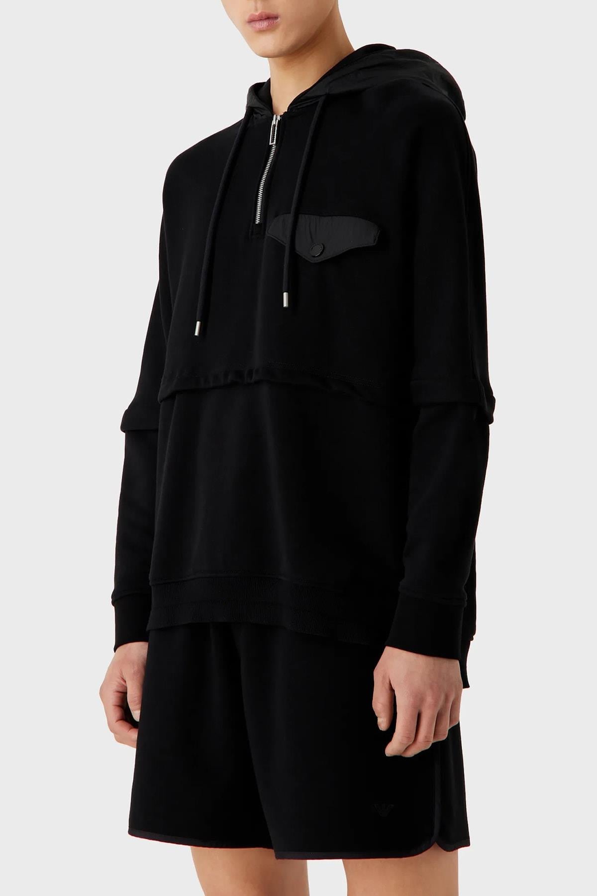 Emporio Armani Emporıo Armani Erkek Fermuarlı Uzun Kollu Siyah Sweatshirt 6R1MBV 1JWPZ-0999