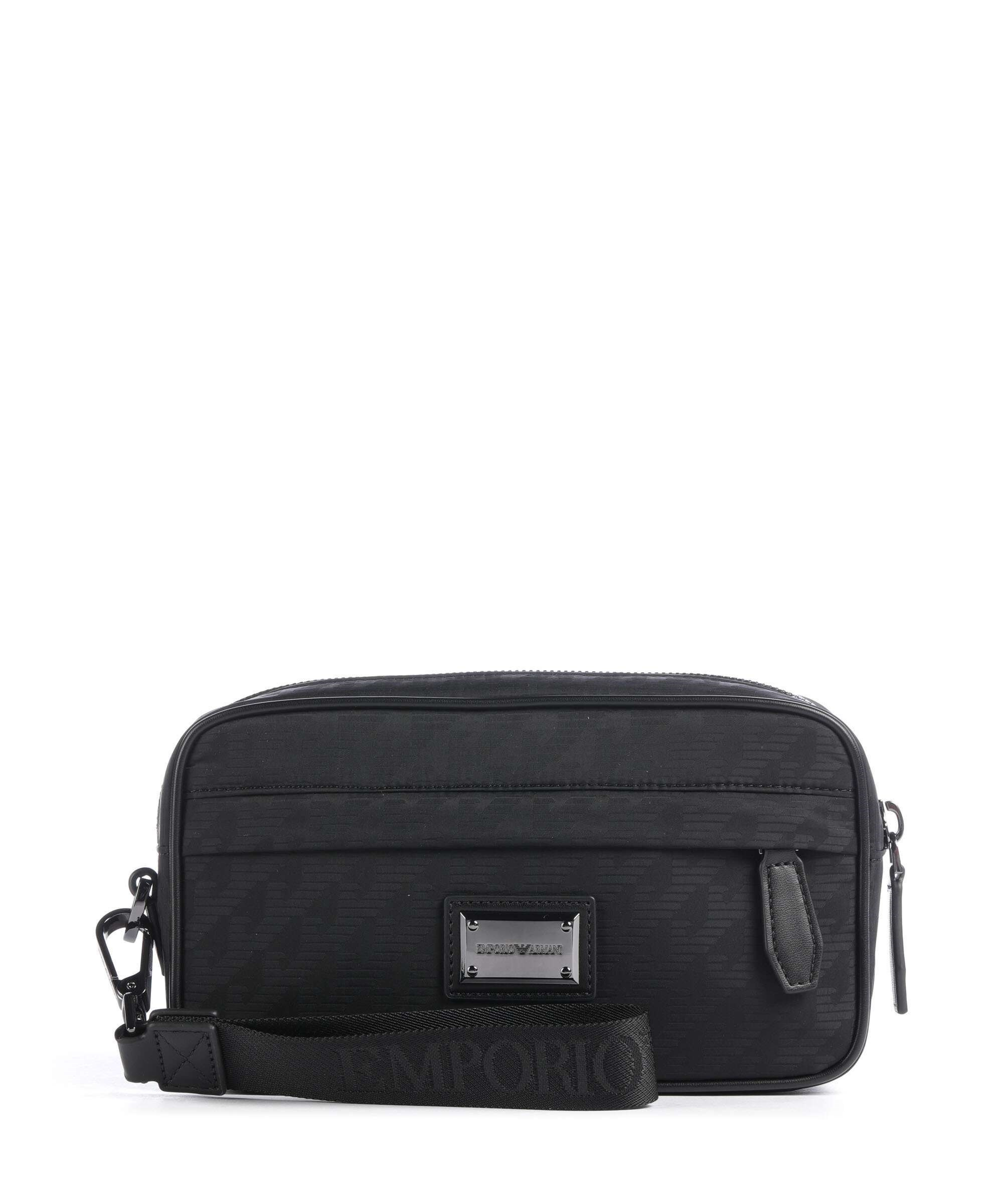 Emporio Armani Emporıo Armani Erkek Fermuarlı Ön Bölmeli Kısa Askılı Siyah El Çantası EM007051 AF28798-UC001