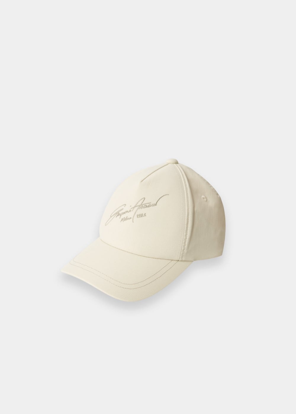 Emporio Armani Emporıo Armani Erkek İpek Karışımlı Logo Nakışlı Ayarlanabilir Tokalı Ekru Spor Şapka EM004851 AF24835-U1156