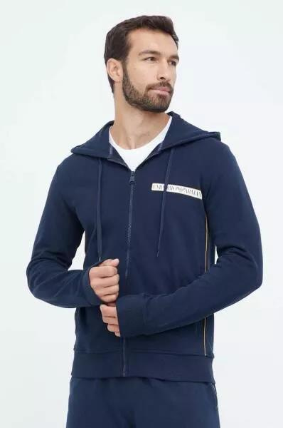 Emporio Armani Emporıo Armani Erkek Kapşonlu Yaka Fermuarlı Uzun Kollu Lacivert Sweatshirt 112053 3F573-00135