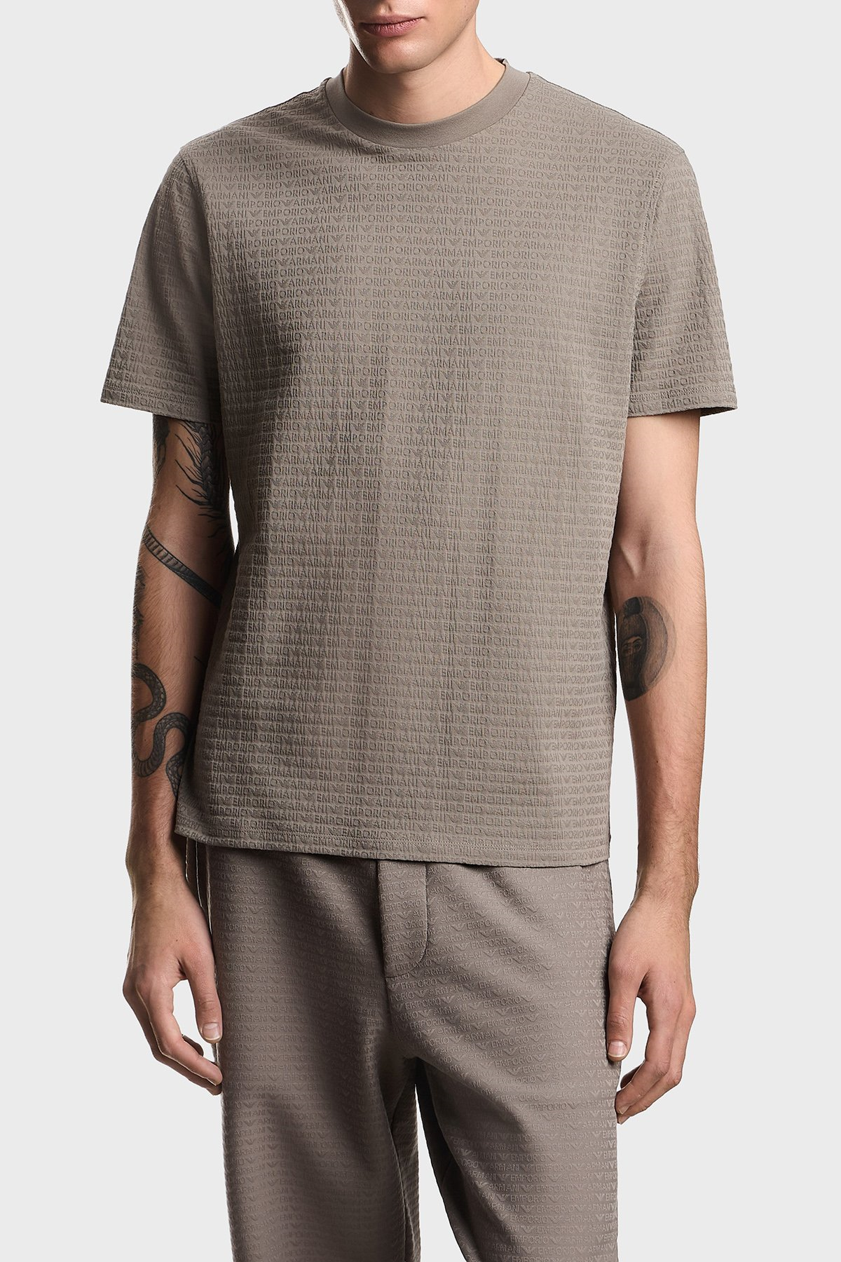Emporio Armani Emporıo Armani Erkek Kısa Kol Bisiklet Yaka Rahat Kesim Gri T-Shirt EM004594 AF10762-F8219