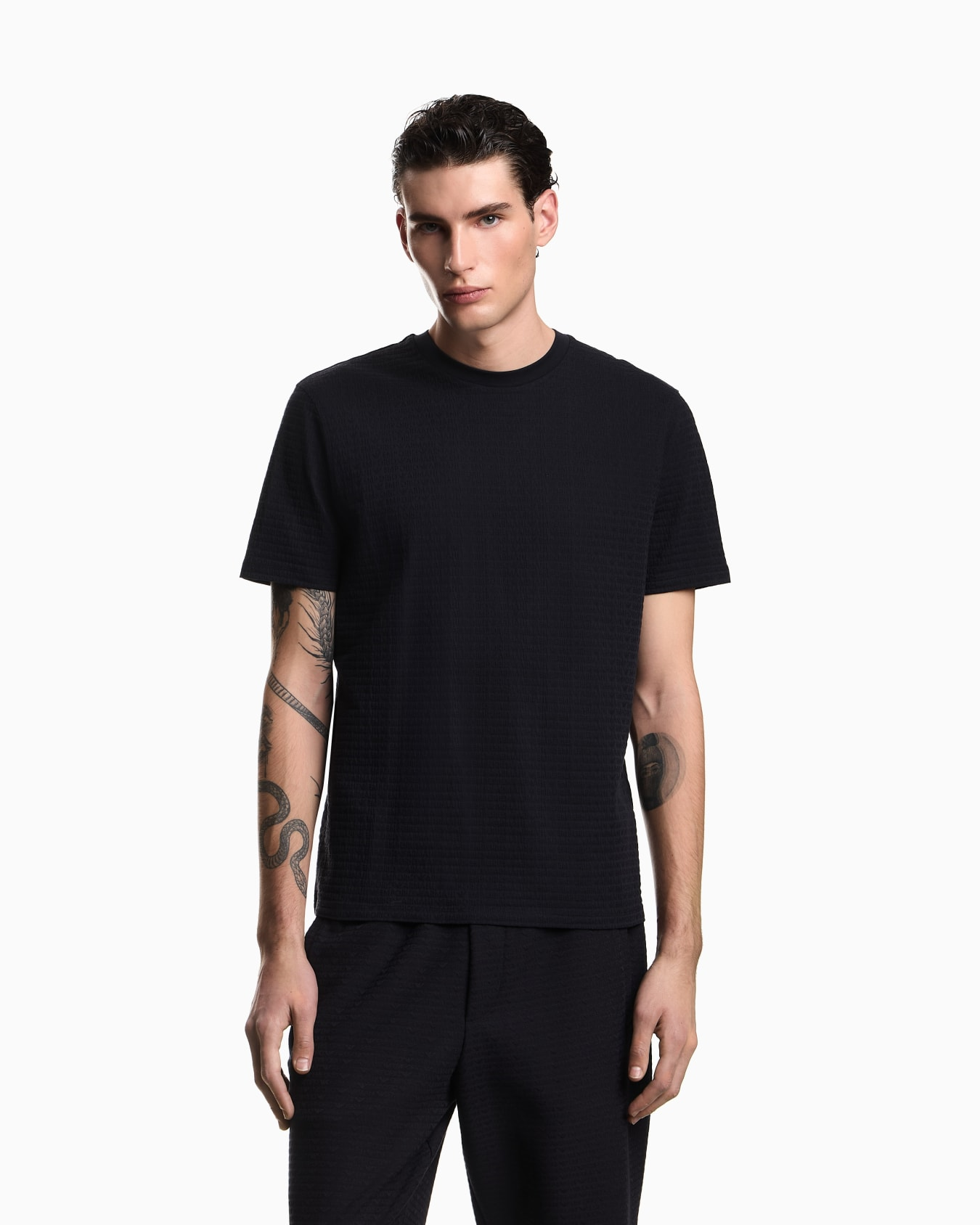Emporio Armani Emporıo Armani Erkek Kısa Kol Bisiklet Yaka Rahat Kesim Siyah T-Shirt EM004594 AF10762-FC293