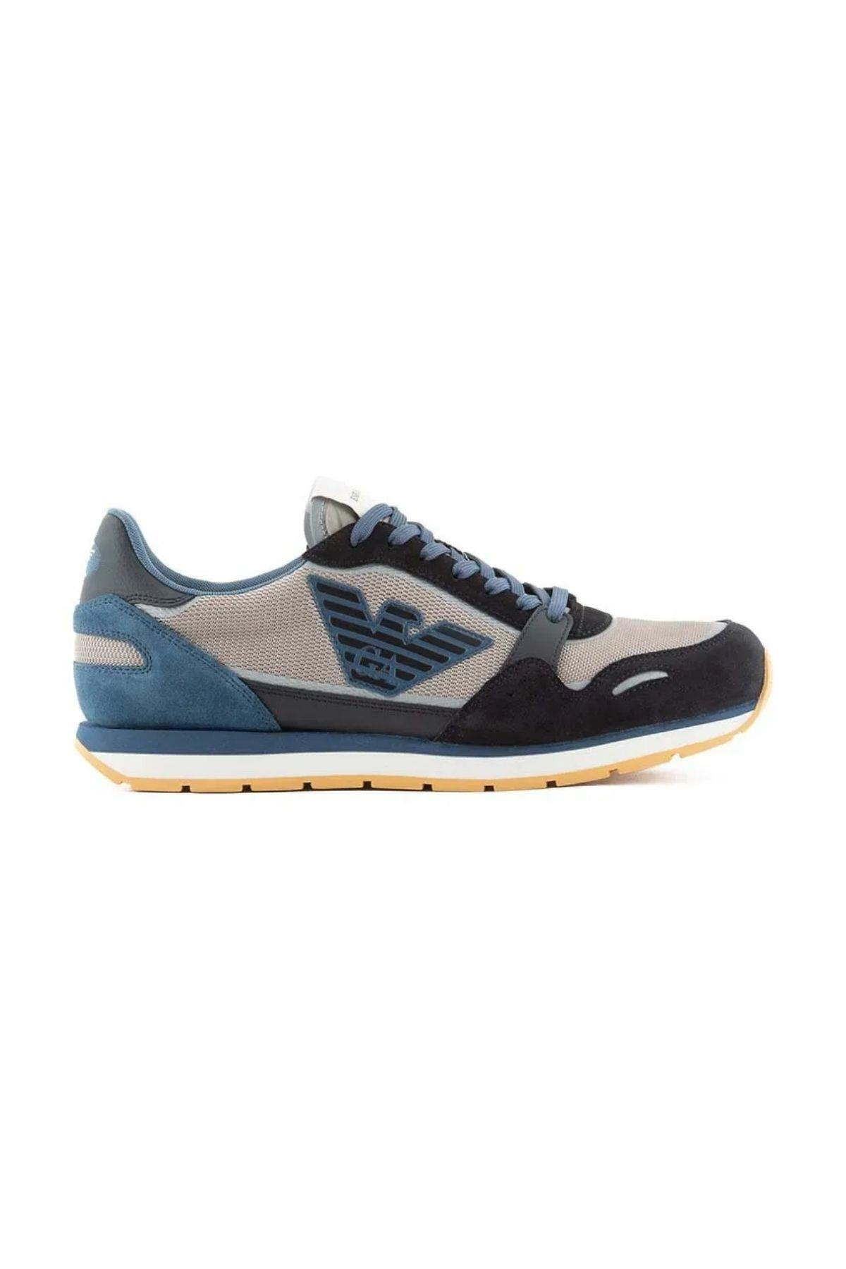 Emporio Armani Emporıo Armani Erkek Logolu Normal Kalıp Bağcıklı Günlük Bej2 Sneaker X4X537 XN730-T085