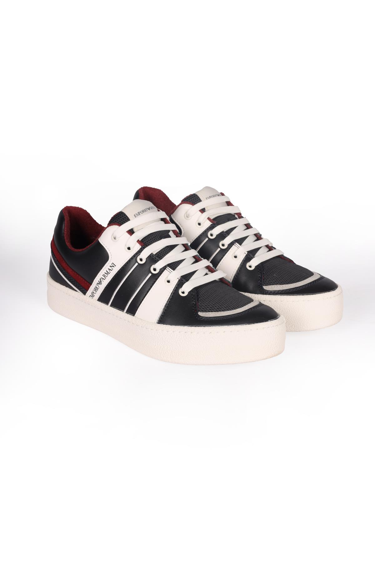 Emporio Armani Emporıo Armani Erkek Logolu Günlük Kullanım Bağcıklı Lacivert Sneaker X4X593 XN325-S178