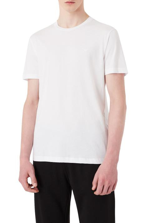 Emporio Armani Emporıo Armani Erkek Marka Logolu Basic Bisiklet Yaka Kısa Kollu Beyaz T-Shirt 8N1D68 1JPZZ-0100