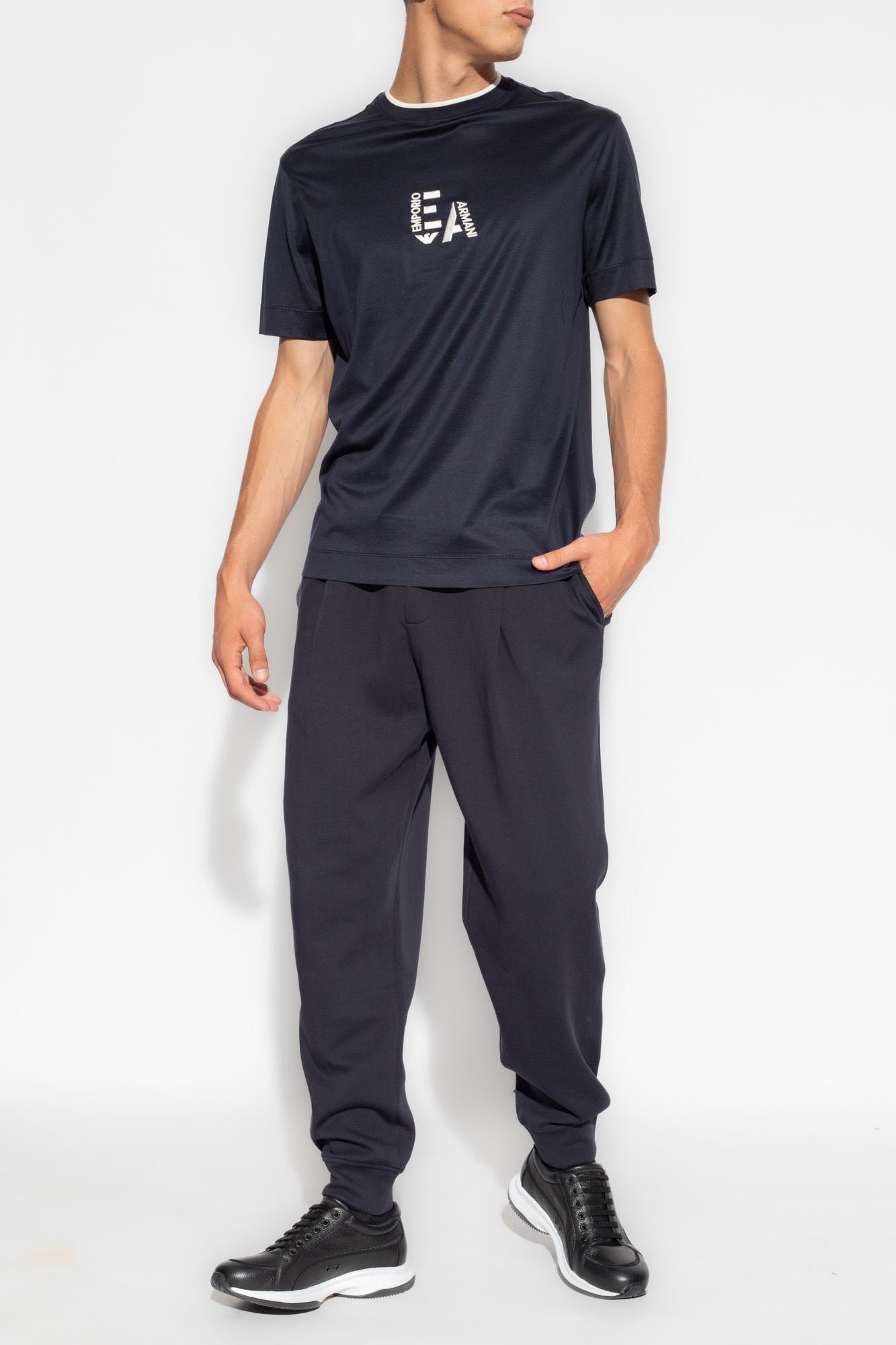 Emporio Armani Emporıo Armani Erkek Marka Logolu Pamuklu Yuvarlak Yaka Kısa Kol Antrasit T-Shirt 6R1T72 1JUVZ-09Q6