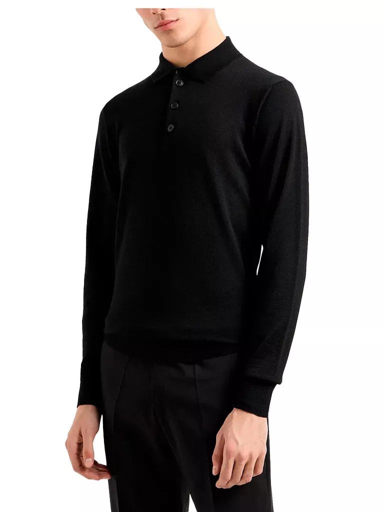 Emporio Armani Emporıo Armani Erkek Marka Logolu Uzun Kollu Slim Fit Siyah Kazak 8N1F43 1M67Z-0999