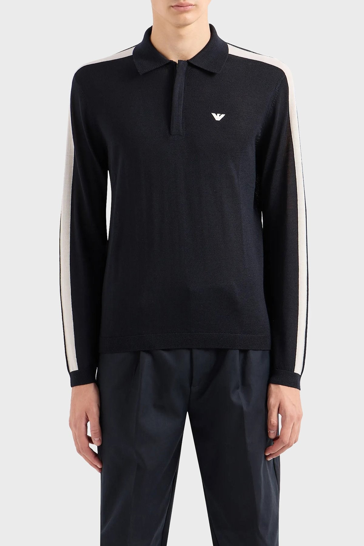 Emporio Armani Emporıo Armani Erkek Marka Logolu Uzun Kollu Rahat Lacivert Kazak 6R1MU1 1MMHZ-0920