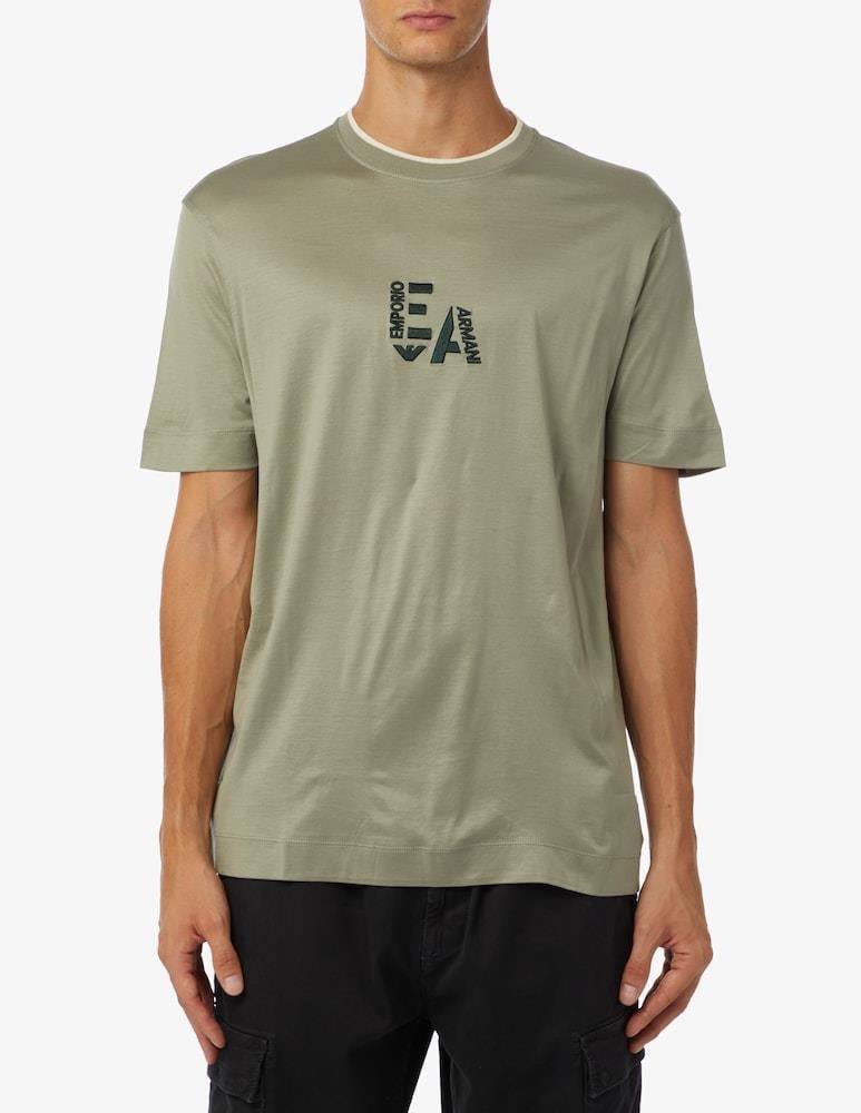 Emporio Armani Emporıo Armani Erkek Marka Logolu Pamuklu Yuvarlak Yaka Kısa Kol Yeşil T-Shirt 6R1T72 1JUVZ-05B8