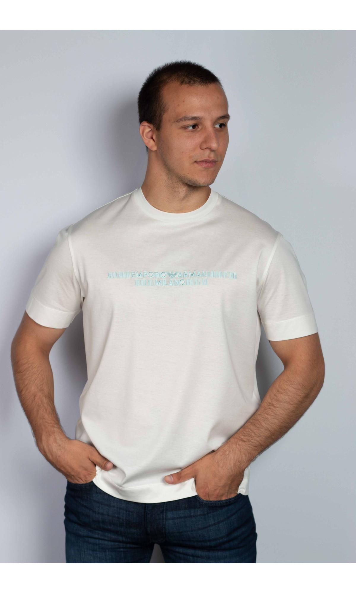 Emporio Armani Emporıo Armani Erkek Pamuklu Yuvarlak Yaka Marka Logolu 0166 T-Shirt 6R1TDI 1JUVZ-0166
