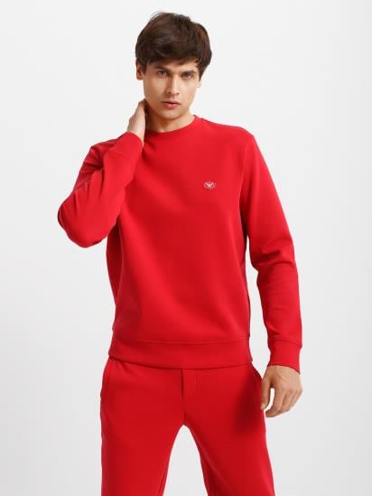 Emporio Armani Emporıo Armani Erkek Pamuklu Logo Detaylı Yuvarlak Yaka Kırmızı Sweatshirt 8N1MD1 1JHSZ-0357