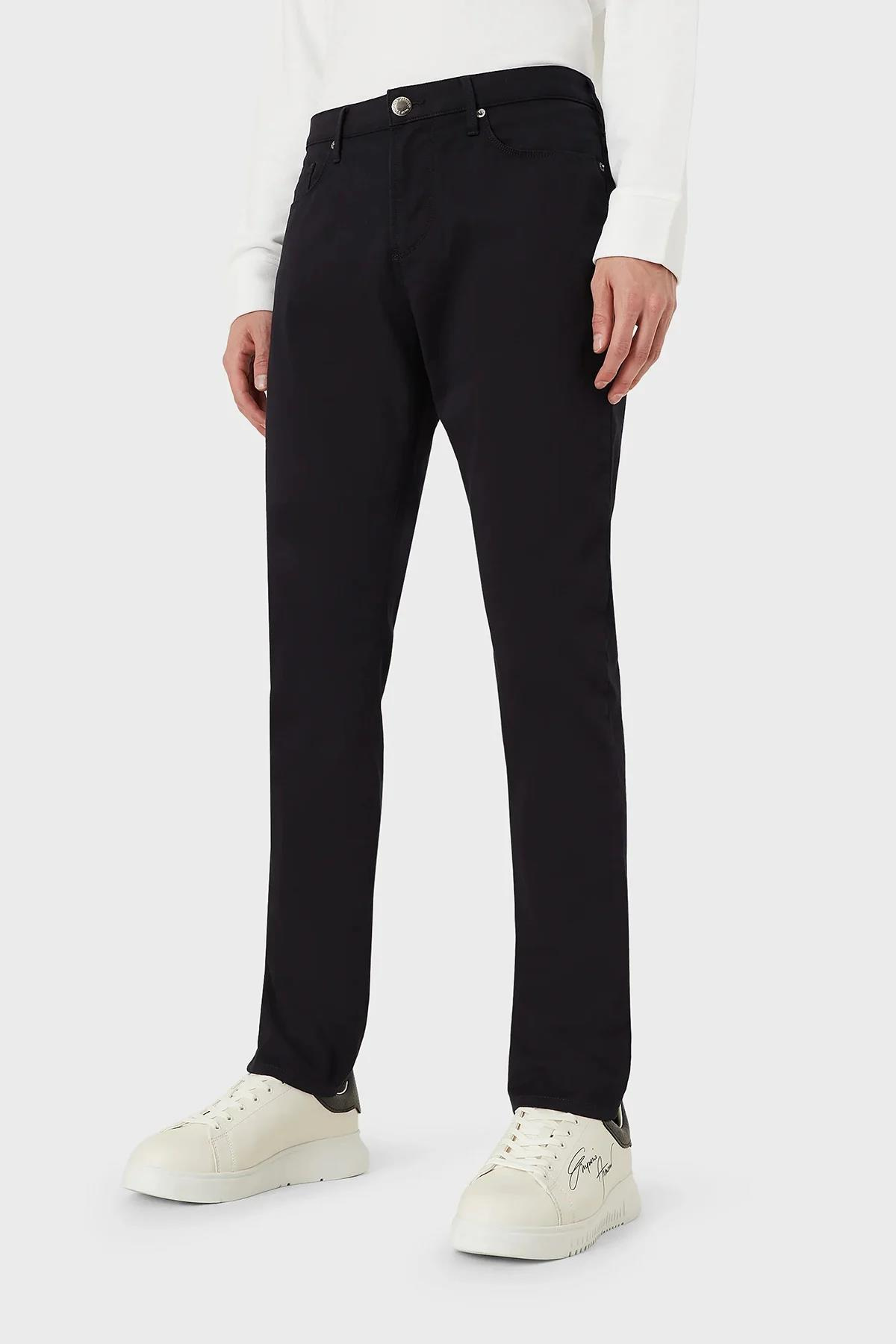Emporio Armani Emporıo Armani Erkek Pamuklu Dokuma Kumaş Marka Logolu Mavi Jeans 8N1J06 1GN0Z-0920