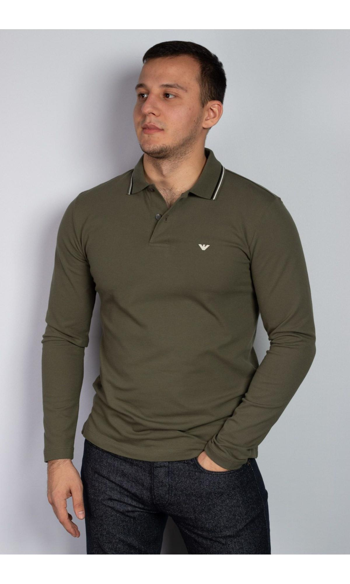 Emporio Armani Emporıo Armani Erkek Polo Yaka Uzun Kollu Pamuklu Rahat Kesim Yeşil Polo Yaka T-Shirt 8N1FB5 1JPTZ-0645