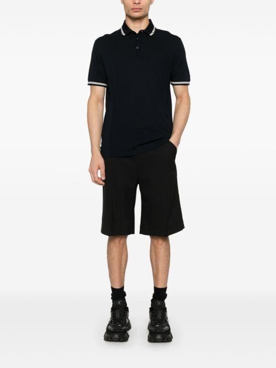 EMPORIO ARMANI Emporıo Armani Erkek Polo Yaka Kısa Kollu Düğmeli Yaka ve Kol Uçları Şerit Detaylı Lacivert1 Polo Yaka T-Shirt EM000852 AF12955-FB274