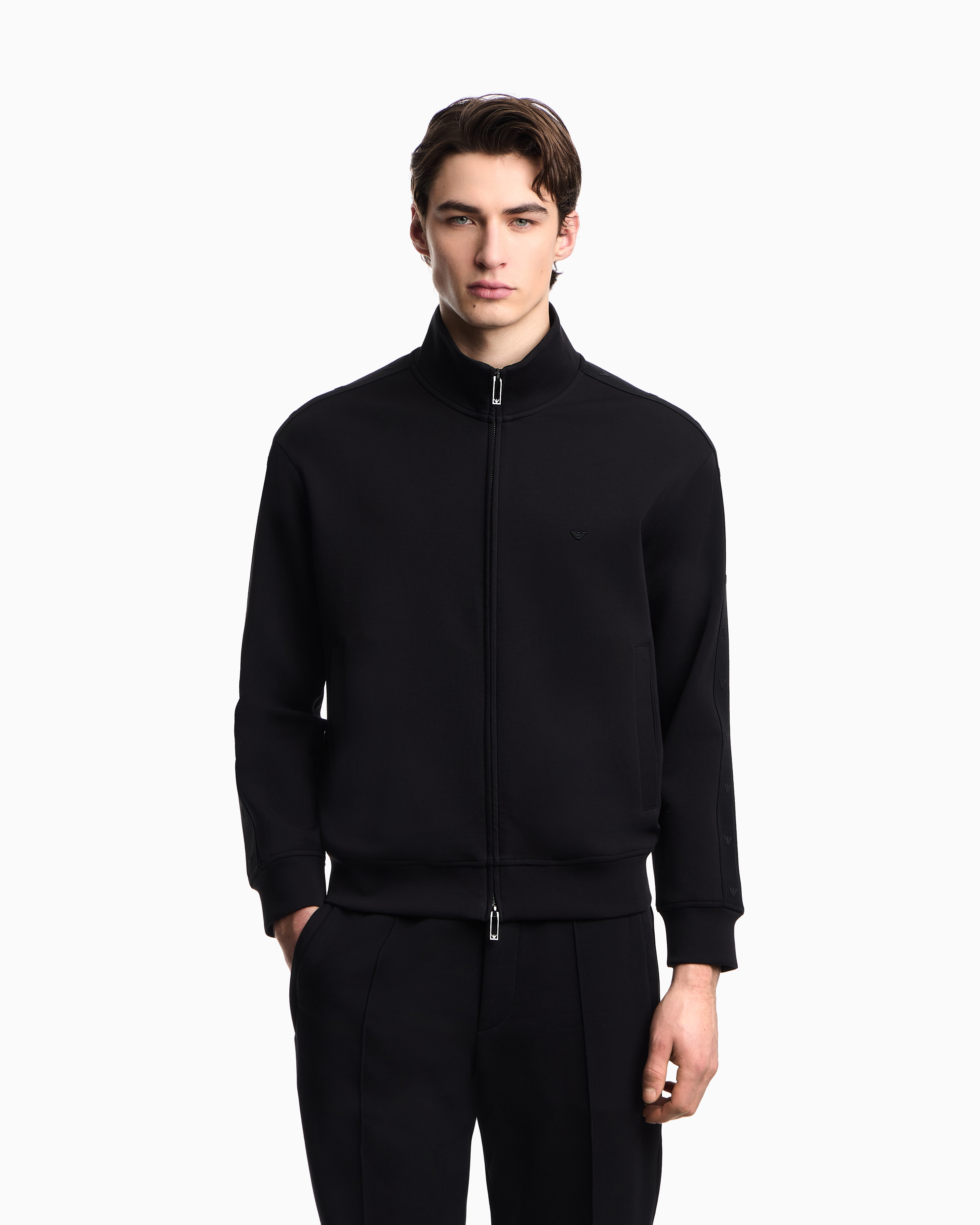 Emporio Armani Emporıo Armani Erkek Regular Fit Dik Yaka Uzun Kollu Siyah Sweatshirt EM005222 AF10013-UC001
