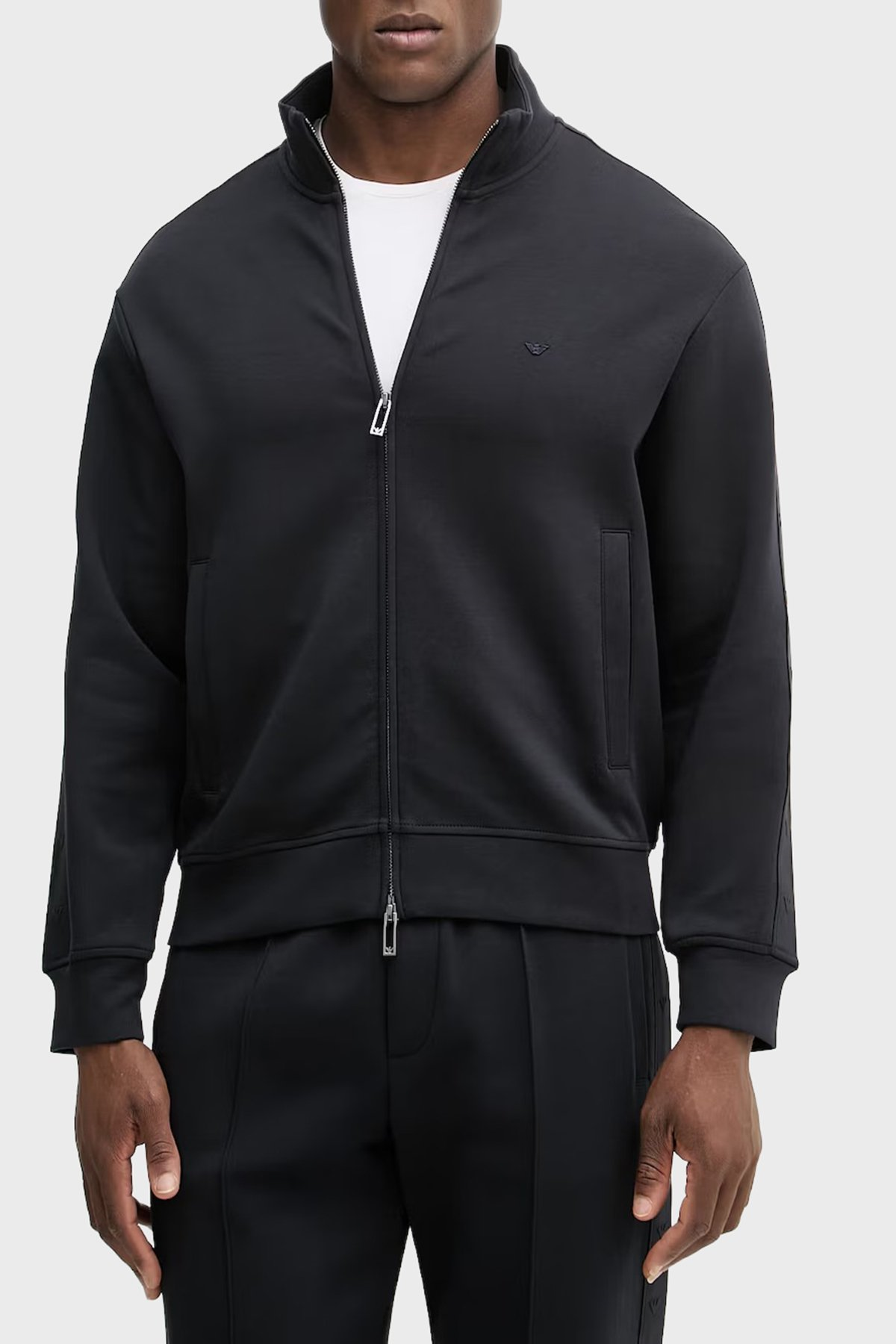 Emporio Armani Emporıo Armani Erkek Regular Fit Dik Yaka Uzun Kollu Lacivert Sweatshirt EM005222 AF10013-UB118