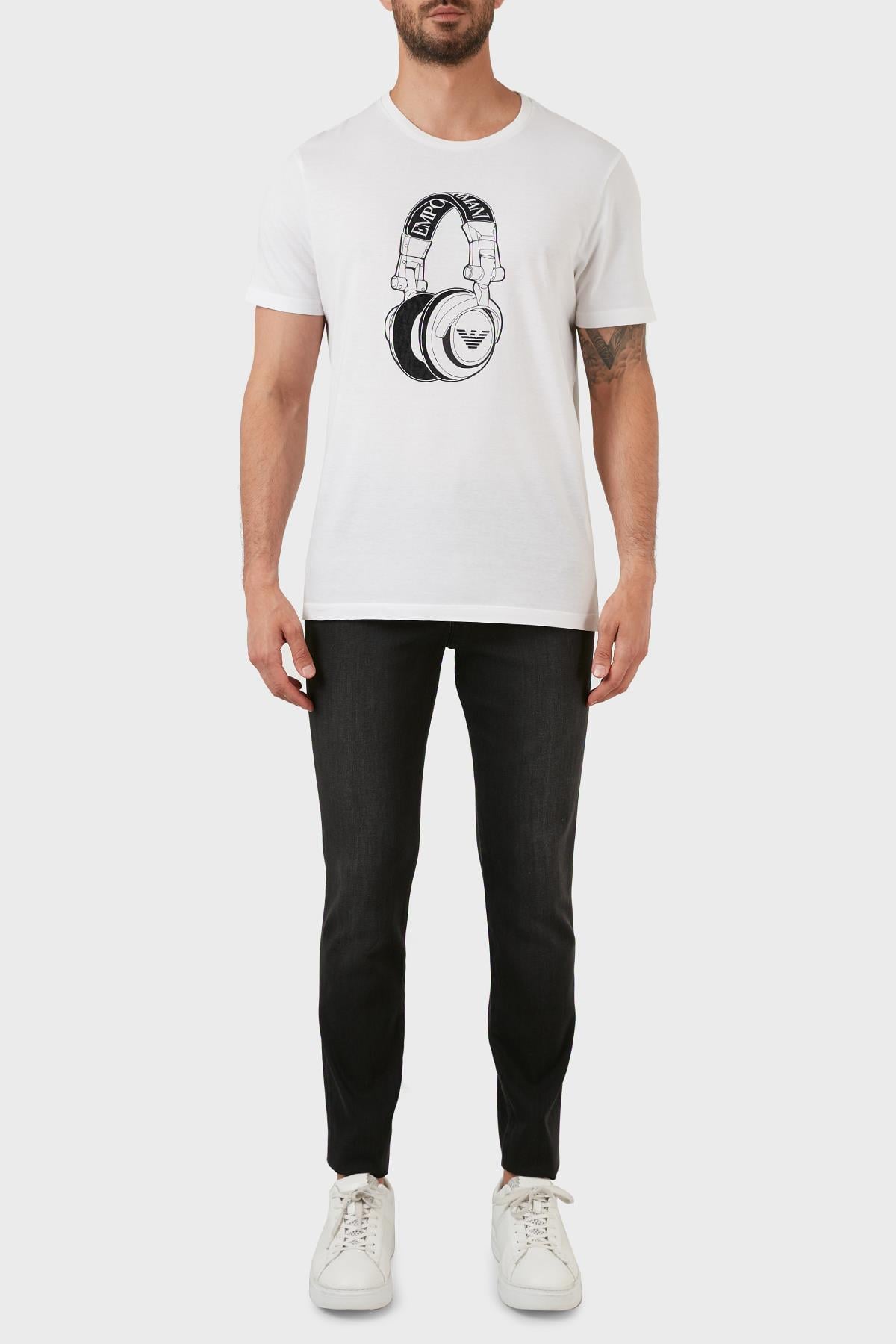 EMPORIO ARMANI Emporıo Armani Erkek Slim Fit Düz Fermuarlı Antrasit Jeans 8N1J11 1DHDZ-0006