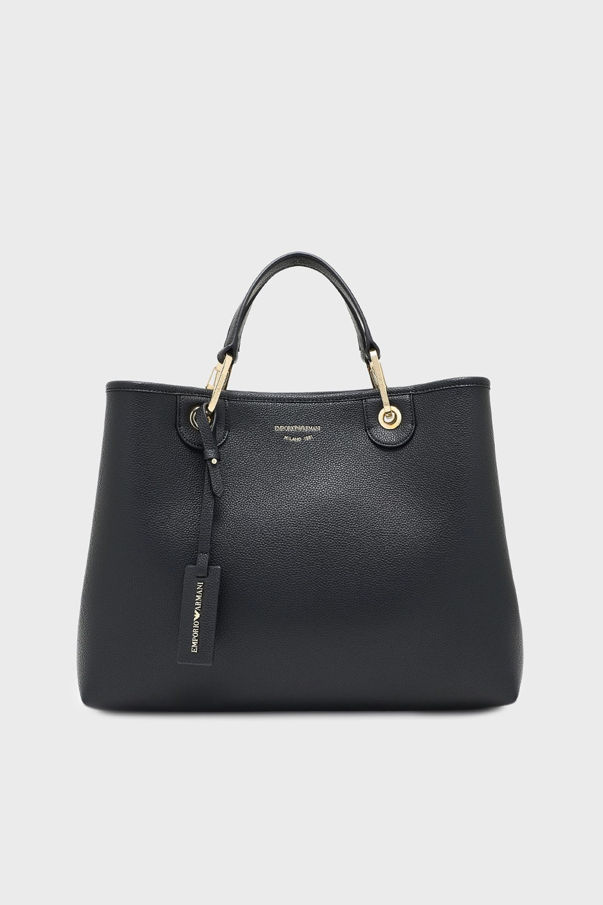 Emporio Armani Emporıo Armani Kadın Fermuar Kapama Deri Askısı Logo Desenli Ayarlanabilir Siyah Omuz Çantası EW000360 AF12103-MC032