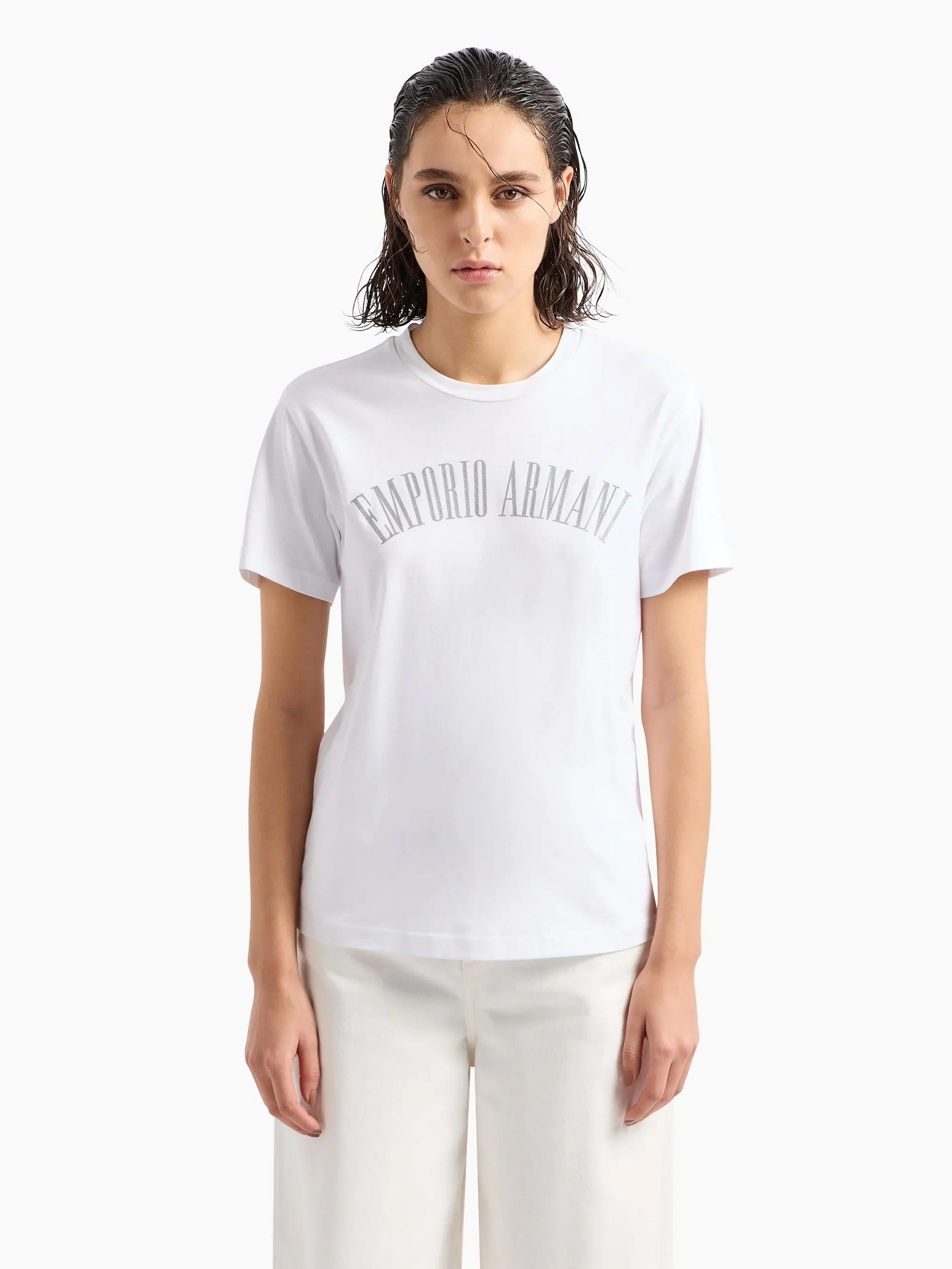 Emporio Armani Emporıo Armani Kadın Pamuklu Kısa Kollu Yuvarlak Yaka Beyaz T-Shirt 3D2T7S 2JIDZ-0100
