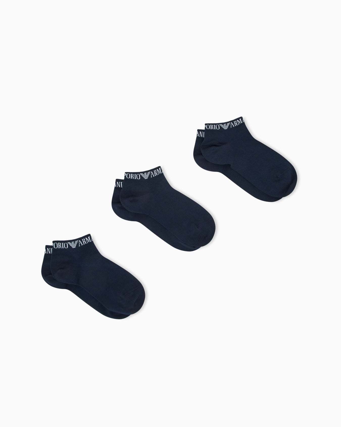 Emporio Armani Emporıo Body Erkek Düşük Bilekli Logo Detaylı Pamuklu Üçlü Paket Lacivert Çorap EM000550 AF20083-MB153
