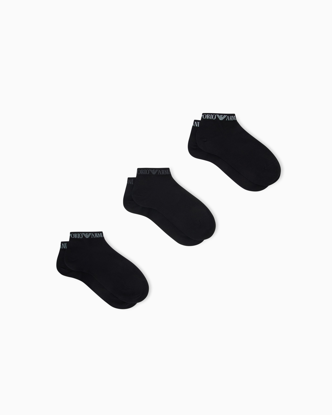 Emporio Armani Emporıo Body Erkek Düşük Bilekli Logo Detaylı Pamuklu Üçlü Paket Siyah Çorap EM000550 AF20083-MC061