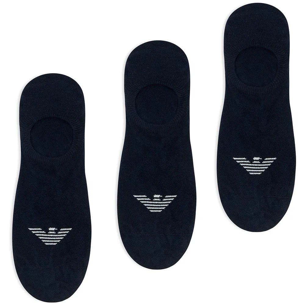 Emporio Armani Emporıo Body Erkek Esnek Pamuklu Kartal Logo Detaylı Üçlü Paket Lacivert Çorap EM000548 AF23600-MB153