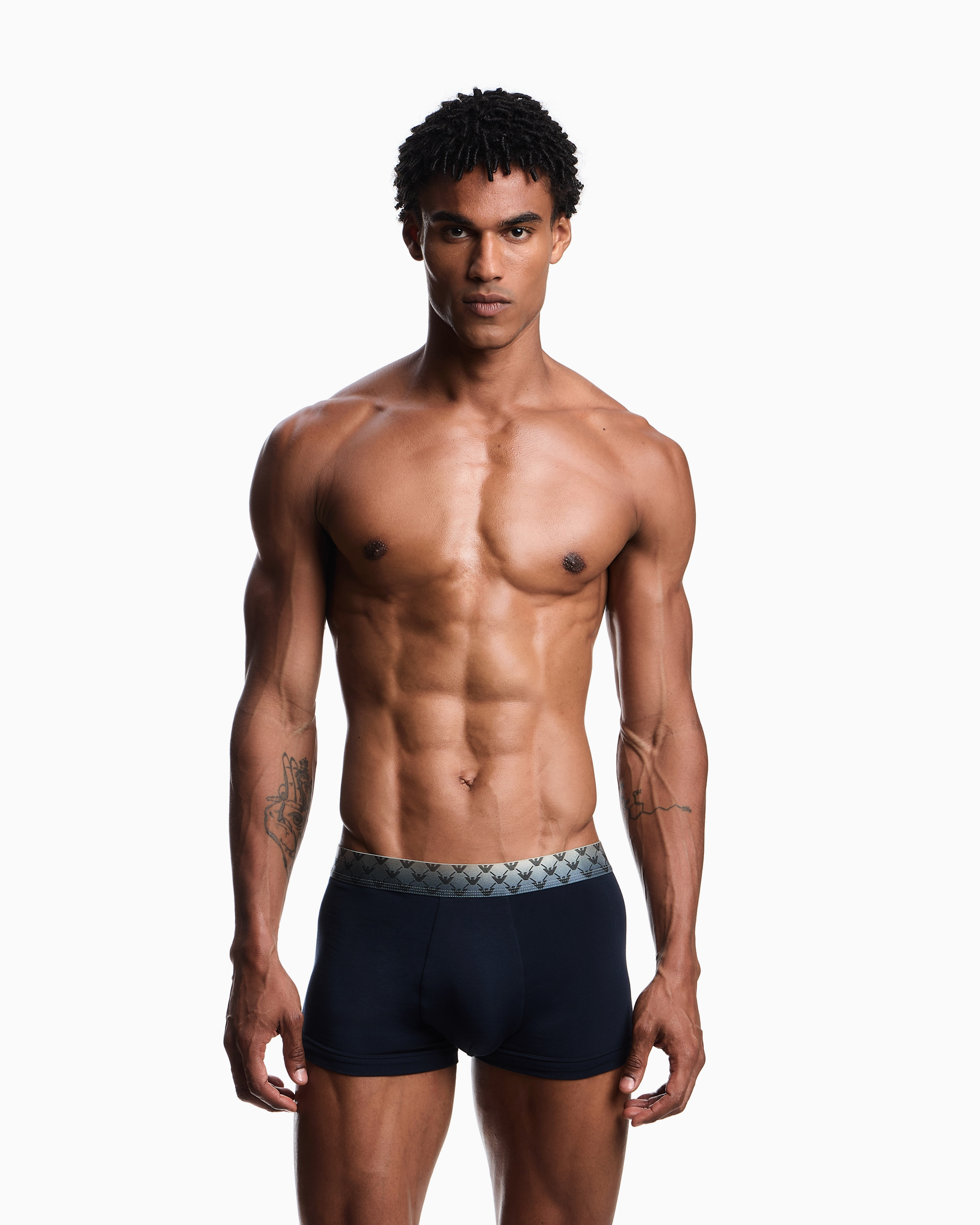 Emporio Armani Emporıo Body Erkek Kartal Logo Detaylı Elastik Bel Bantlı Pamuklu Lacivert Boxer EM000231 AF18891-UB102