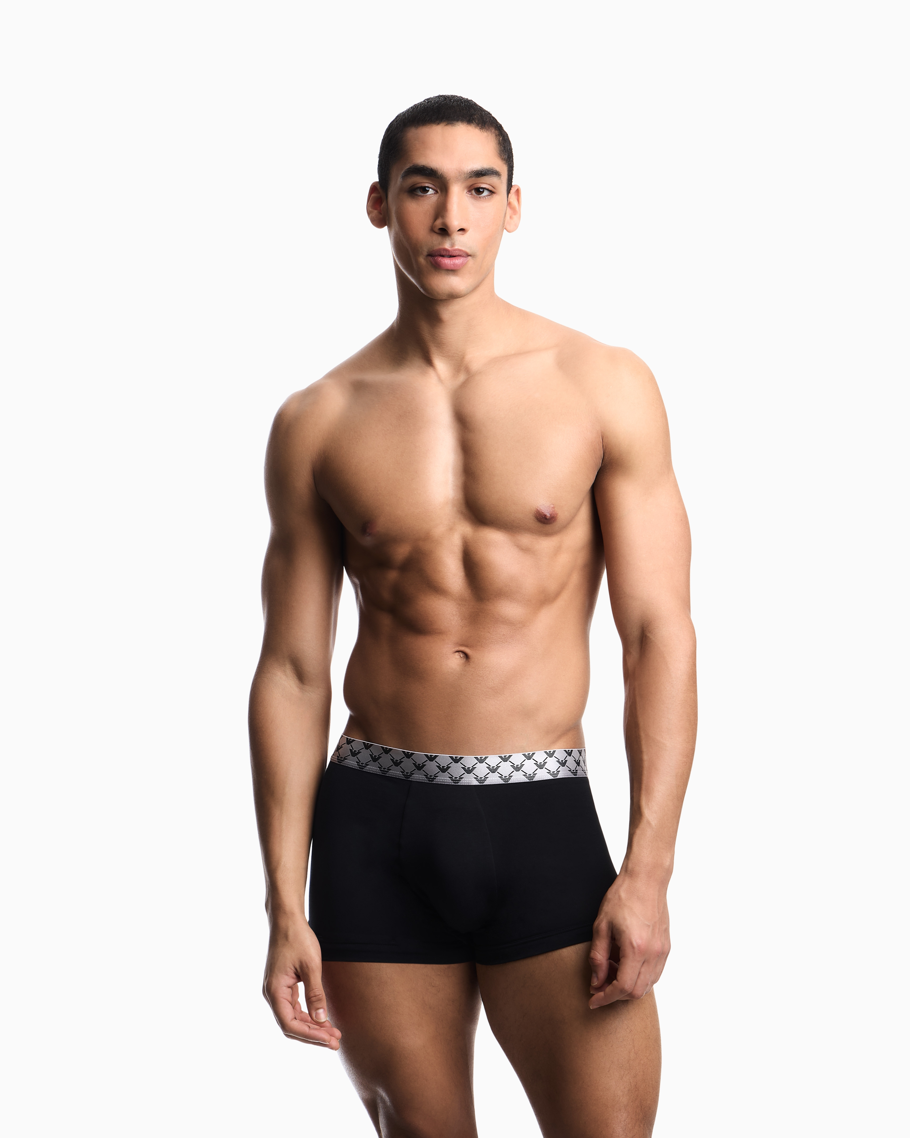 Emporio Armani Emporıo Body Erkek Kartal Logo Detaylı Elastik Bel Bantlı Pamuklu Siyah Boxer EM000231 AF18891-UC001