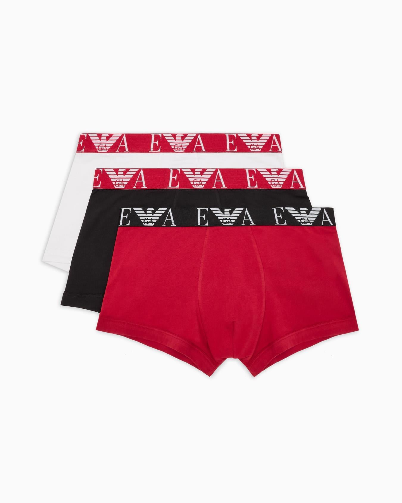 EMPORIO ARMANI Emporıo Body Erkek Pamuklu Beli Logolu Lastikli 3'lü Beyaz Boxer EM000259 AF10778-M0035