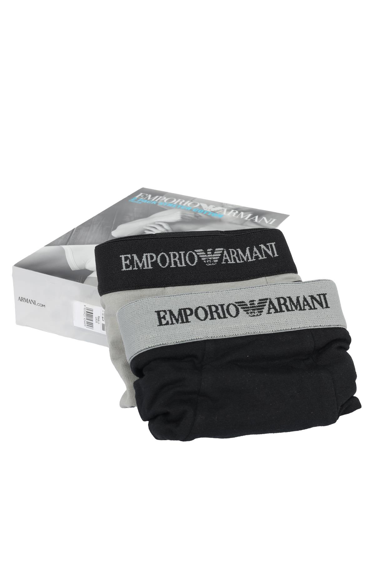 Emporio Armani Emporıo Body Erkek Pamuklu Logolu Lastikli Normal Bel Siyah Boxer CC717 111210-320