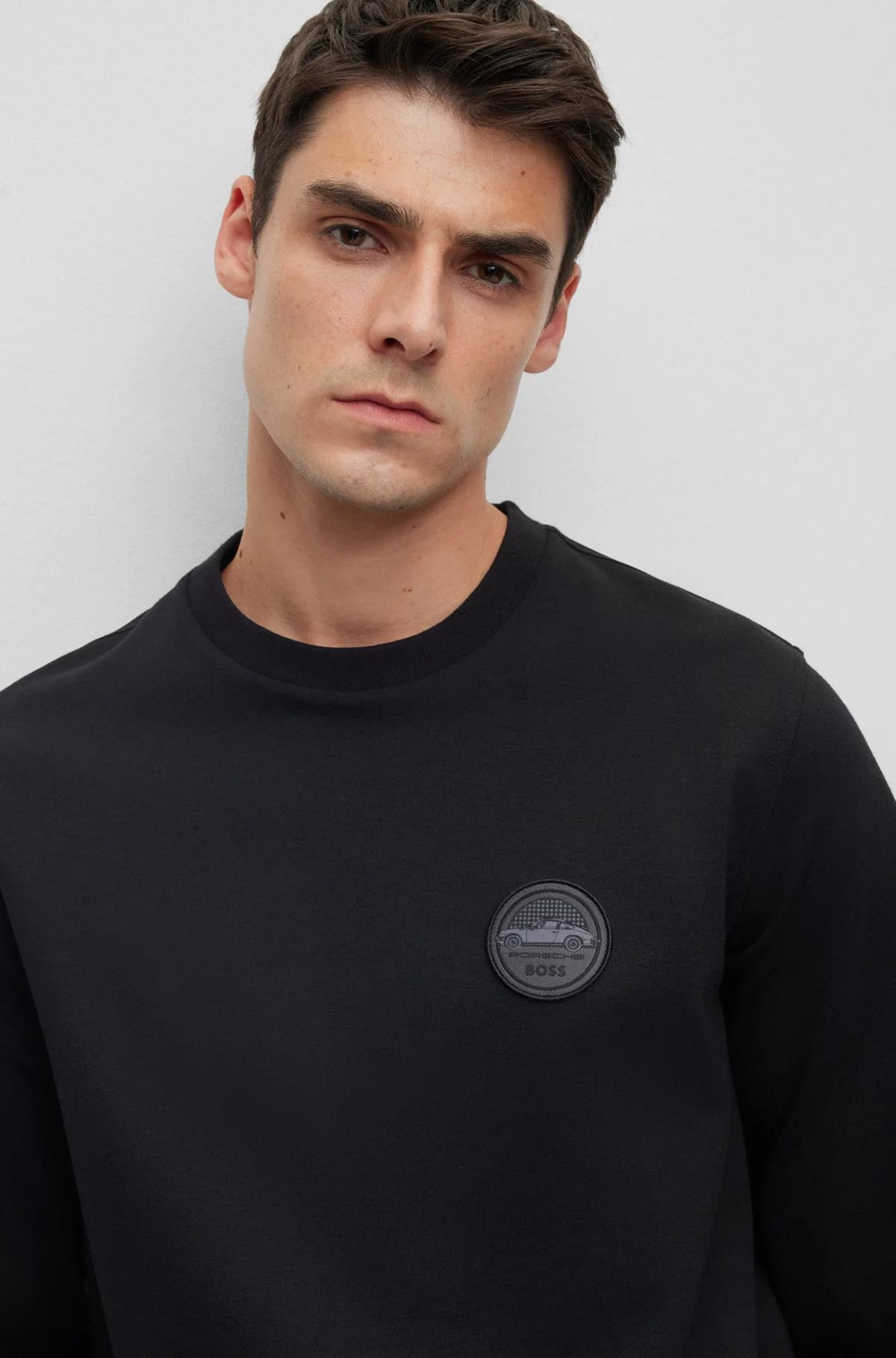 Erkek Marka Logolu Yuvarlak Yaka Uzun Kollu Siyah Sweatshirt 50498740-001