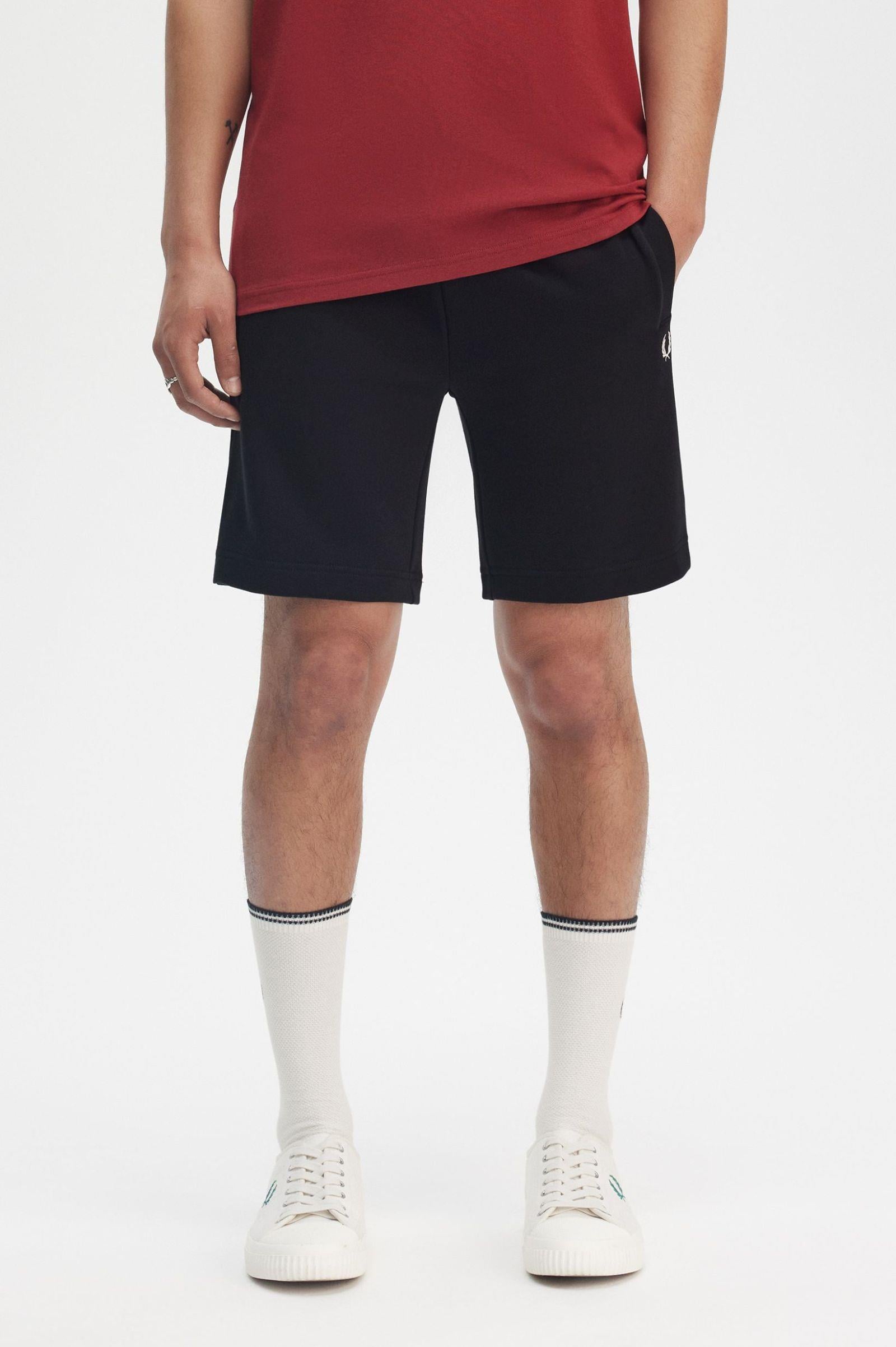 Fred Perry Fred Perry Erkek Beli Bağlamalı Kısa Boy Dokuma Kumaş Cepli Siyah Şort S8505-102