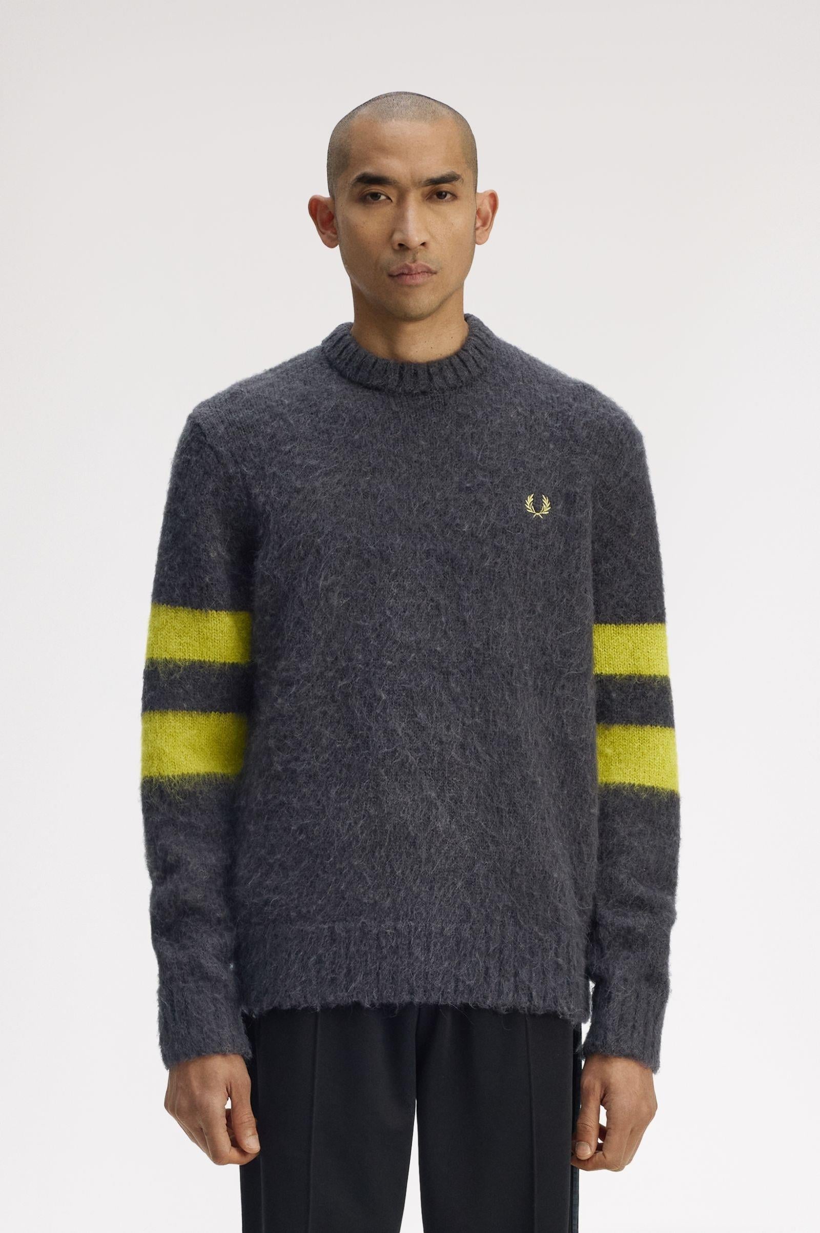 Fred Perry Fred Perry Erkek Bisiklet Yaka Uzun Kol Pamuklu Regular Fit Gri Hırka K1551-297