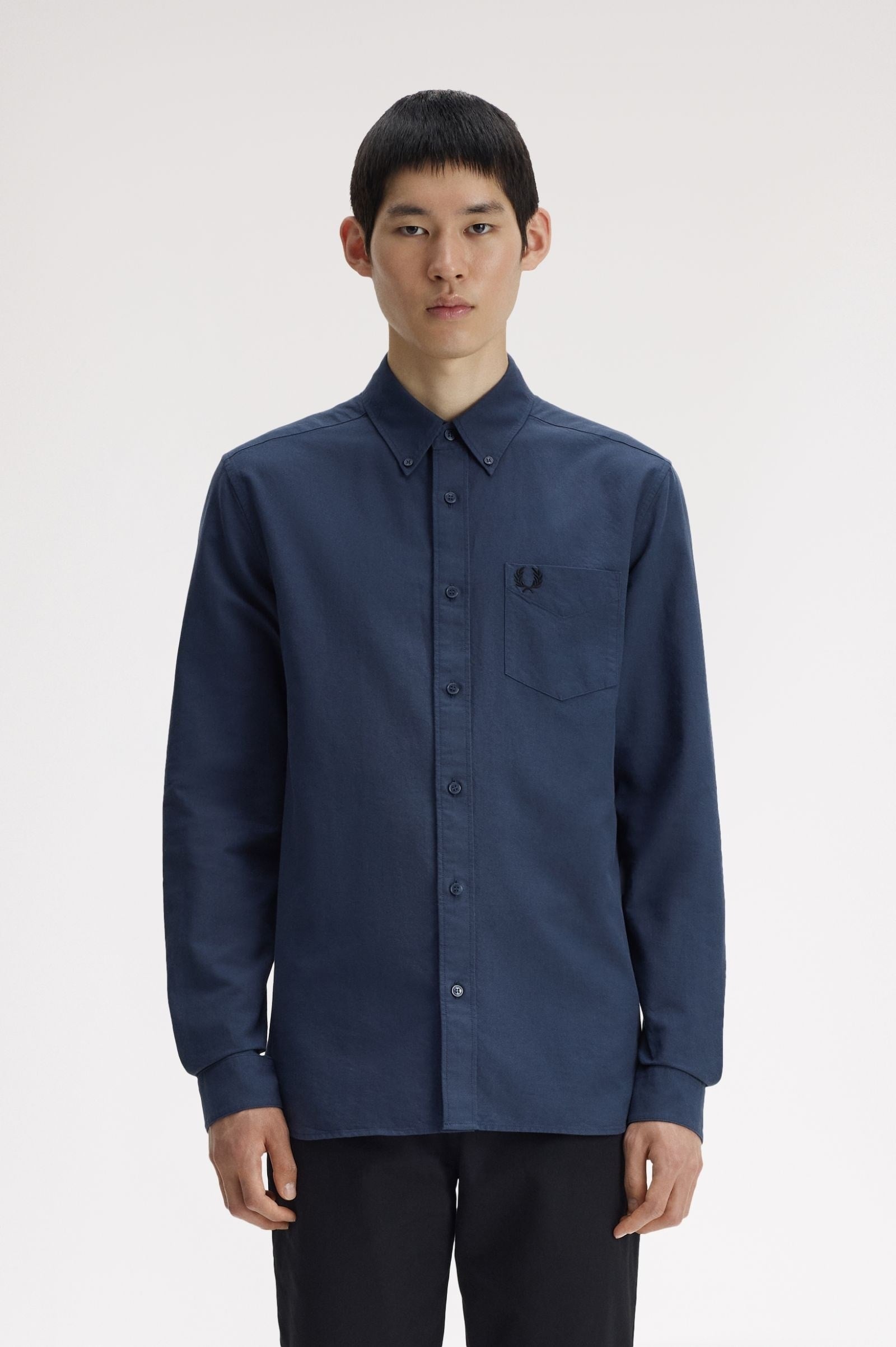 Fred Perry Fred Perry Erkek Regular Fit Cep Detaylı Düz Uzun Kollu Lacivert1 Gömlek M5516-738