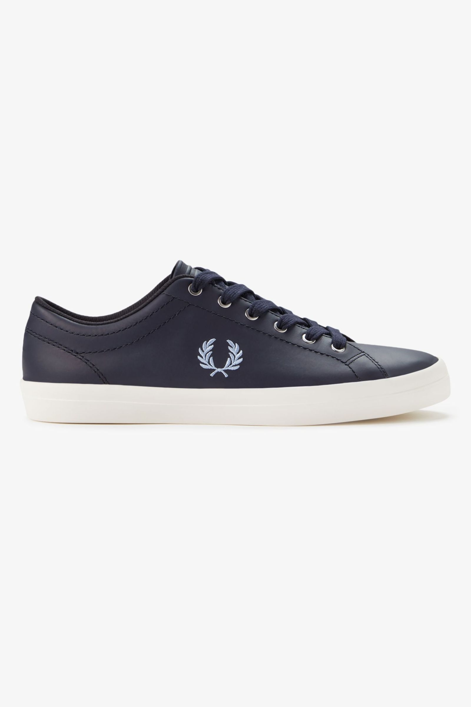 Fred Perry Fred Perry Unısex Parlak Deri Yuvarlak Burun Rahat Düz Taban Lacivert Sneaker B1306-608