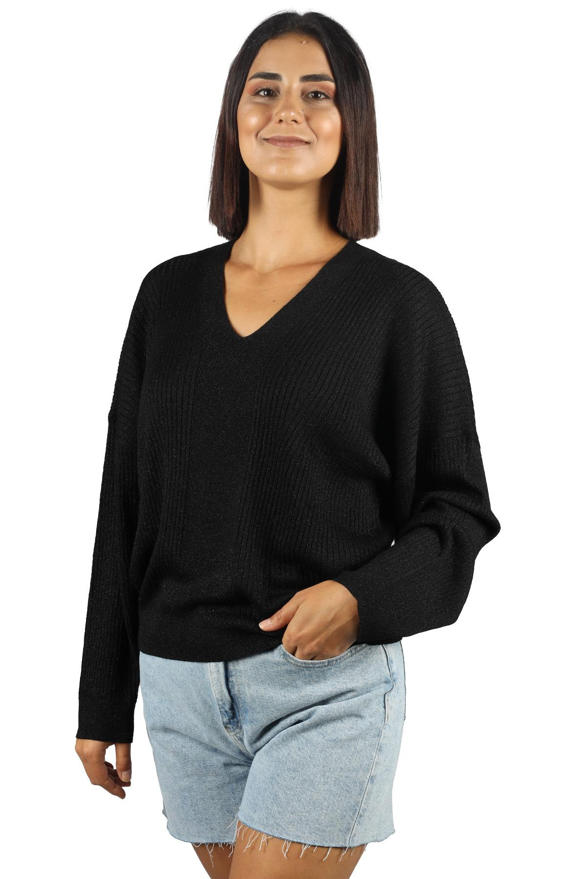 Liu Jo Lıu Jo Kadın Basic Uzun Kollu Logo Nakışlı Siyah Kazak MF3219MS64J-04021