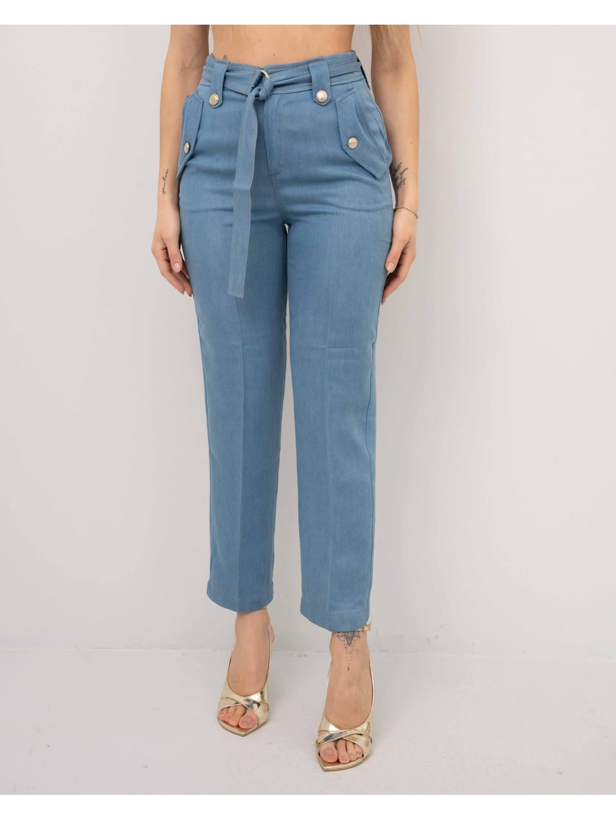 Liu Jo Lıu Jo Kadın Denim Geniş Kesim Yüksek Bel Düz Model Mavi Pantolon UA3139D4808-78438