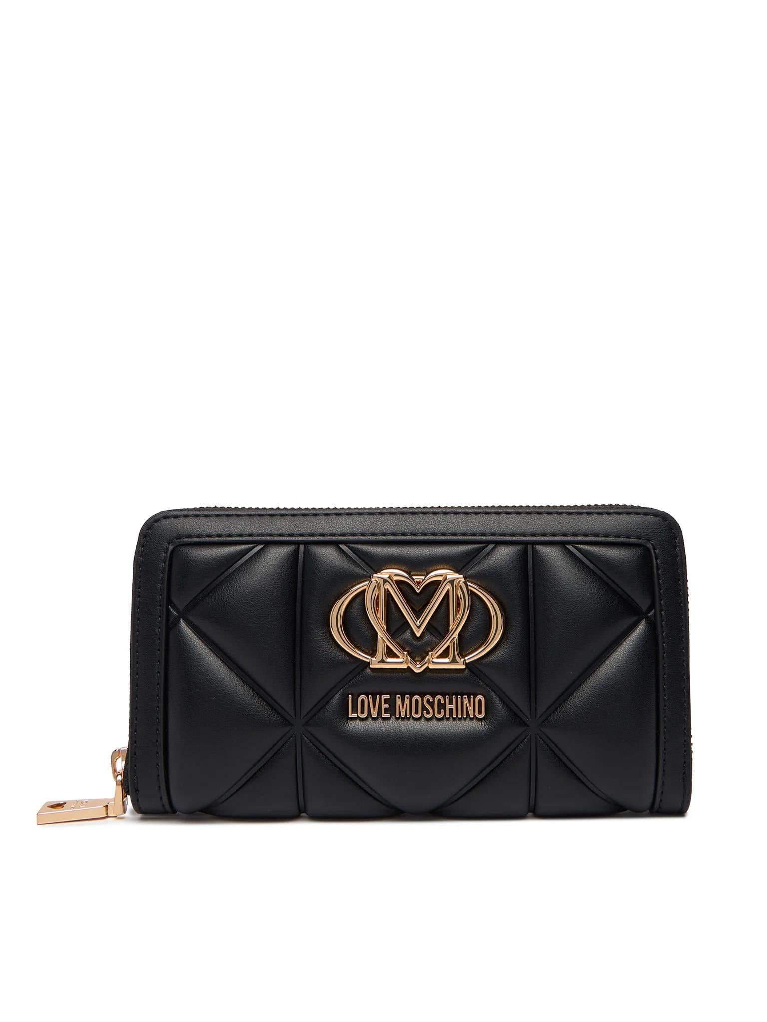 Love Moschino Love Moschino Kadın Deri Fermuar Kapama Nakit Ve Kart Bölmeli Metal Logo Siyah Cüzdan JC5644PP0NLC0-000
