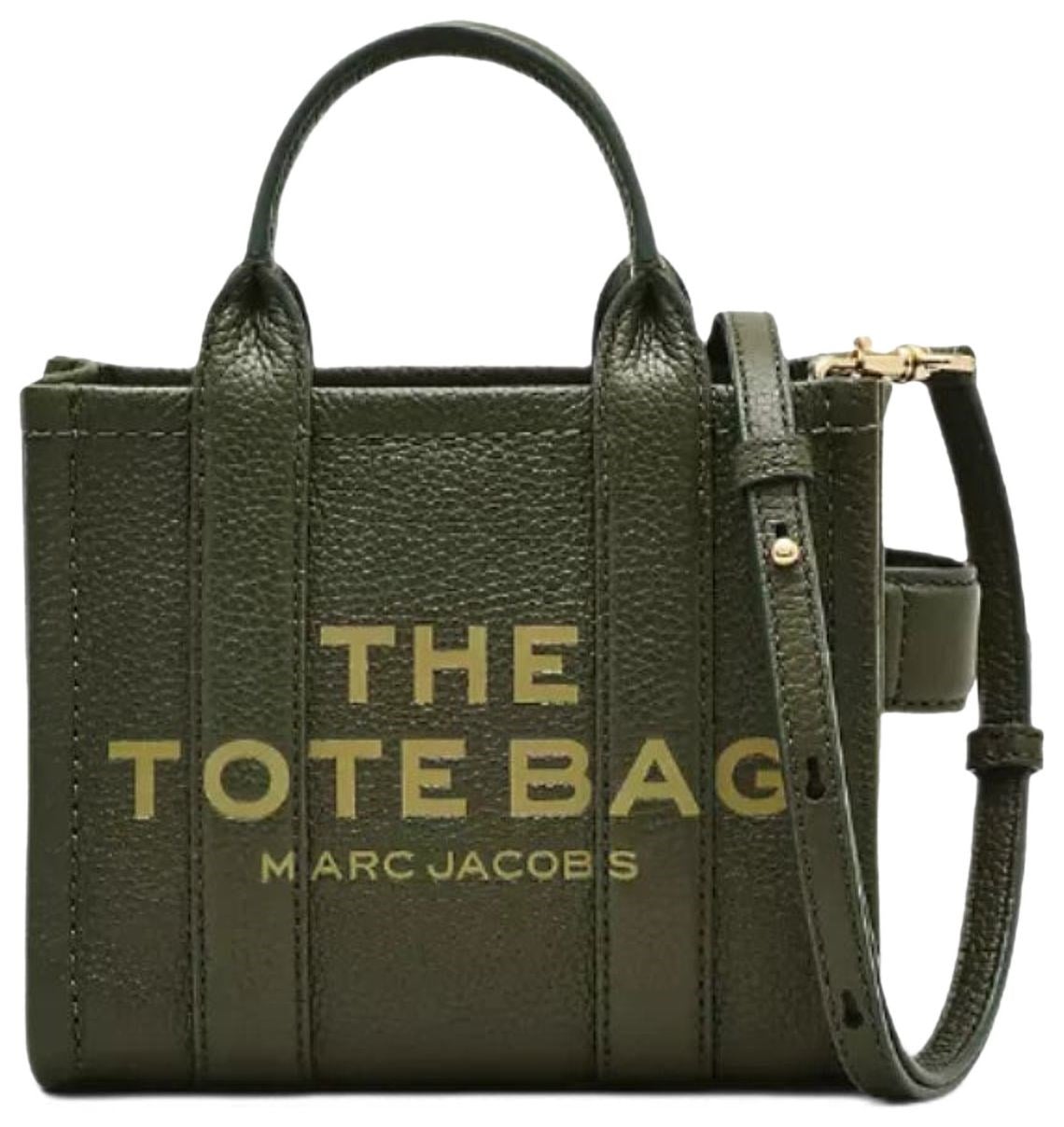Marc Jacobs Marc Jacobs Kadın Fermuar Kapamalı Logo Detaylı Deri Mini Haki Omuz Çantası H053L01RE22-305