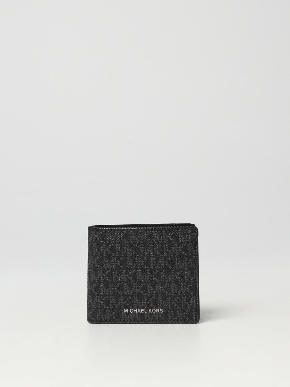 Michael Kors Michael Kors Erkek Nakit Para Bölmeli Monogram Logo Desenli Kanvas Kumaş Siyah Cüzdan 39F9LGYF5P-BLACK