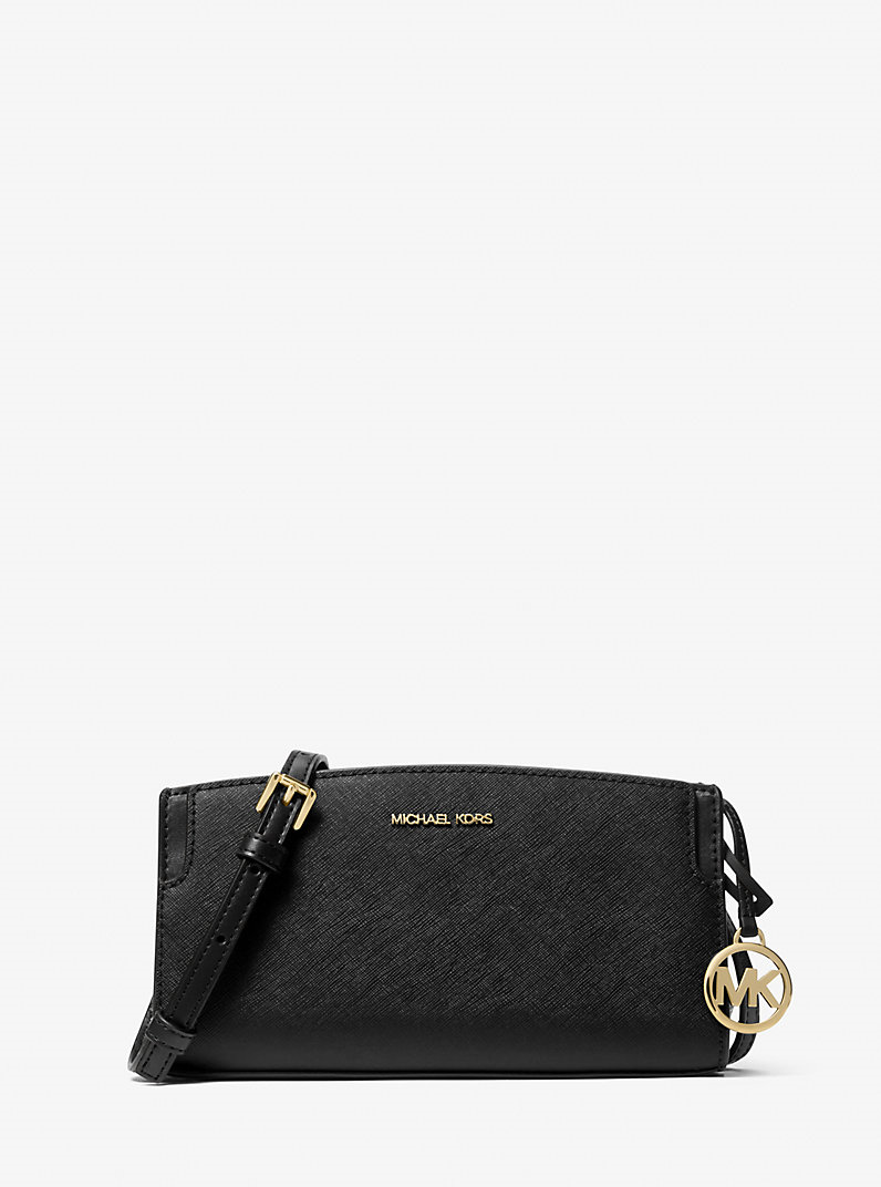 Michael Kors Michael Kors Kadın Düz Deri MK Metal Aksesuarlı Fermuar Kapama Siyah Omuz Çantası 32R6GQ6C1L-BLACK