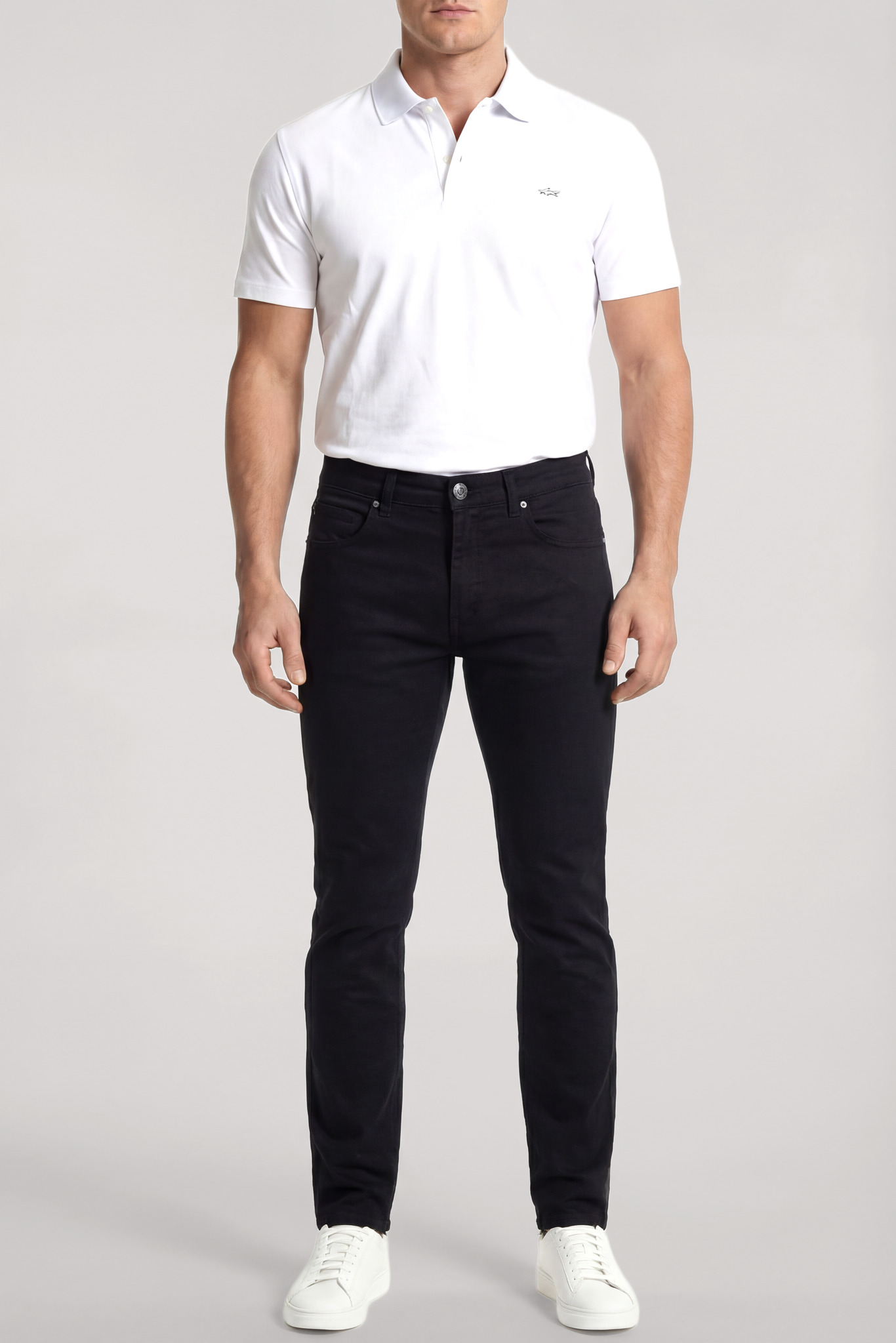 Paul Shark Paul Shark Erkek Dar Kesim Pamuklu Denim Siyah Pantolon 99314017-011