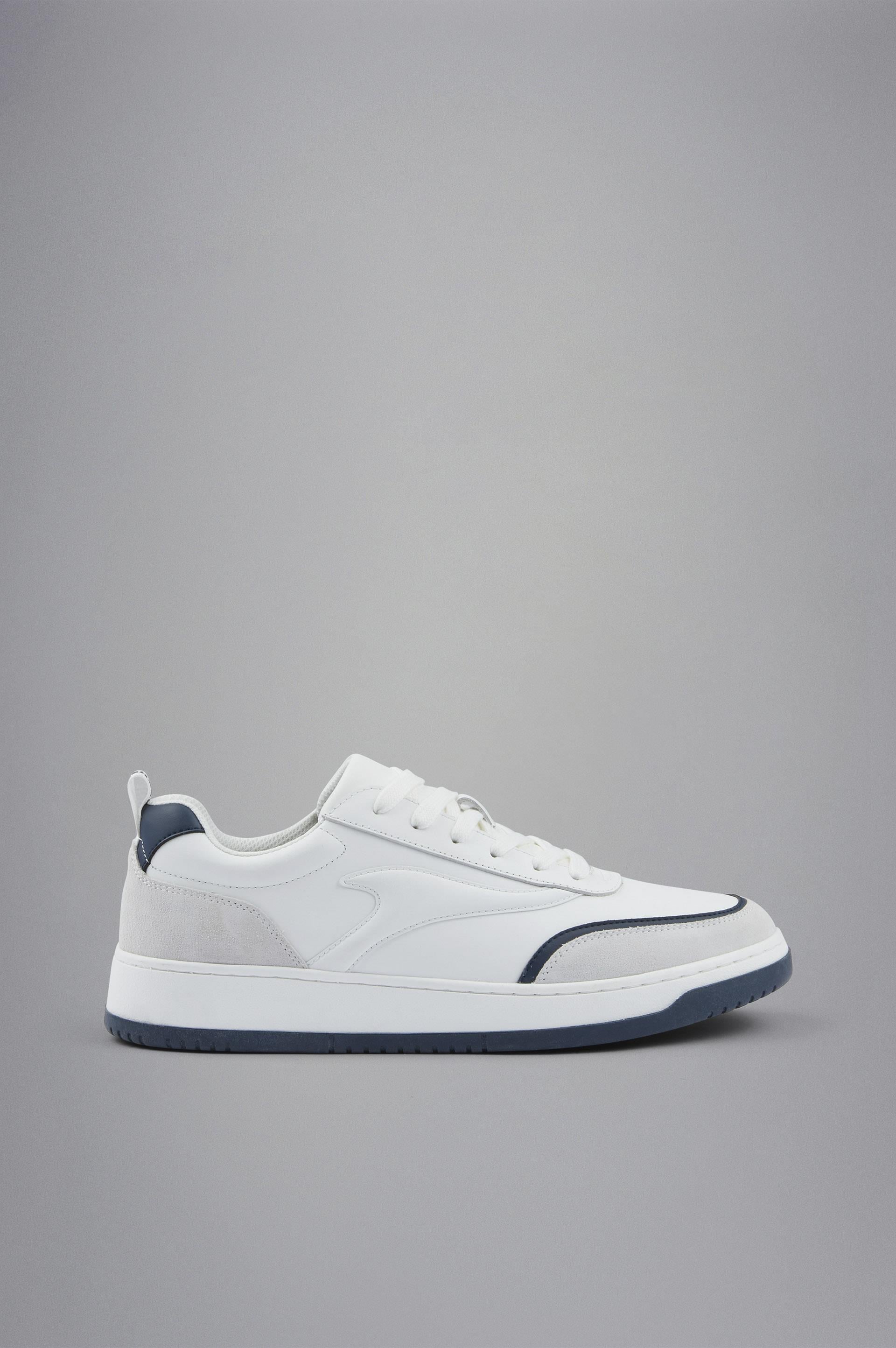 Paul Shark Paul Shark Erkek Hakiki Deri Rahat Taban Süet Detaylı Beyaz Sneaker 14318003-010