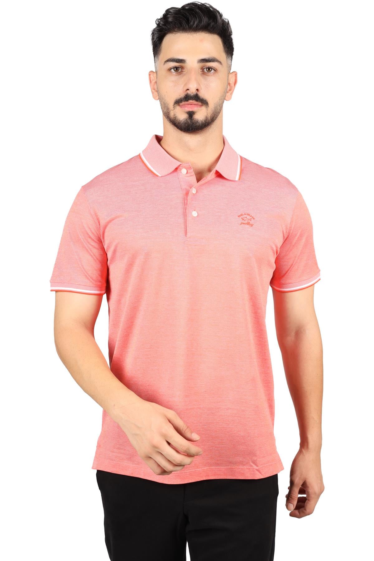 Paul Shark Paul Shark Erkek Logolu Basic Regular Fit Kısa Kollu Kırmızı Polo Yaka T-Shirt 11311707-145