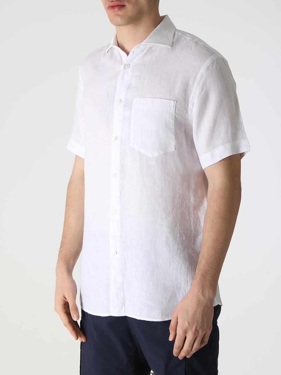 Paul Shark Paul Shark Erkek Logolu Basic Regular Fit Kısa Kollu Beyaz Gömlek 23413257-010