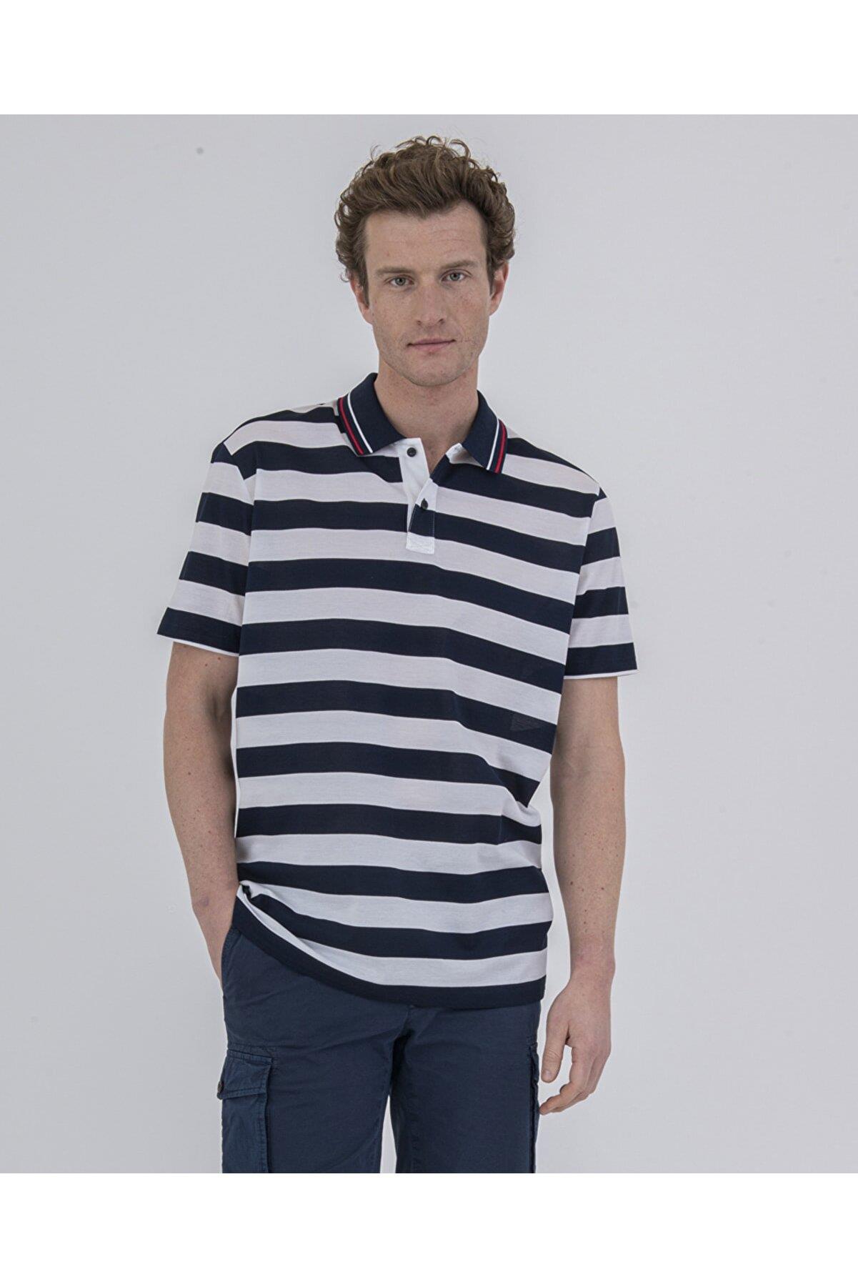 Paul Shark Paul Shark Erkek Marka Logolu Organik Pamuklu Kısa Kollu Beyaz Polo Yaka T-Shirt 22411331-417